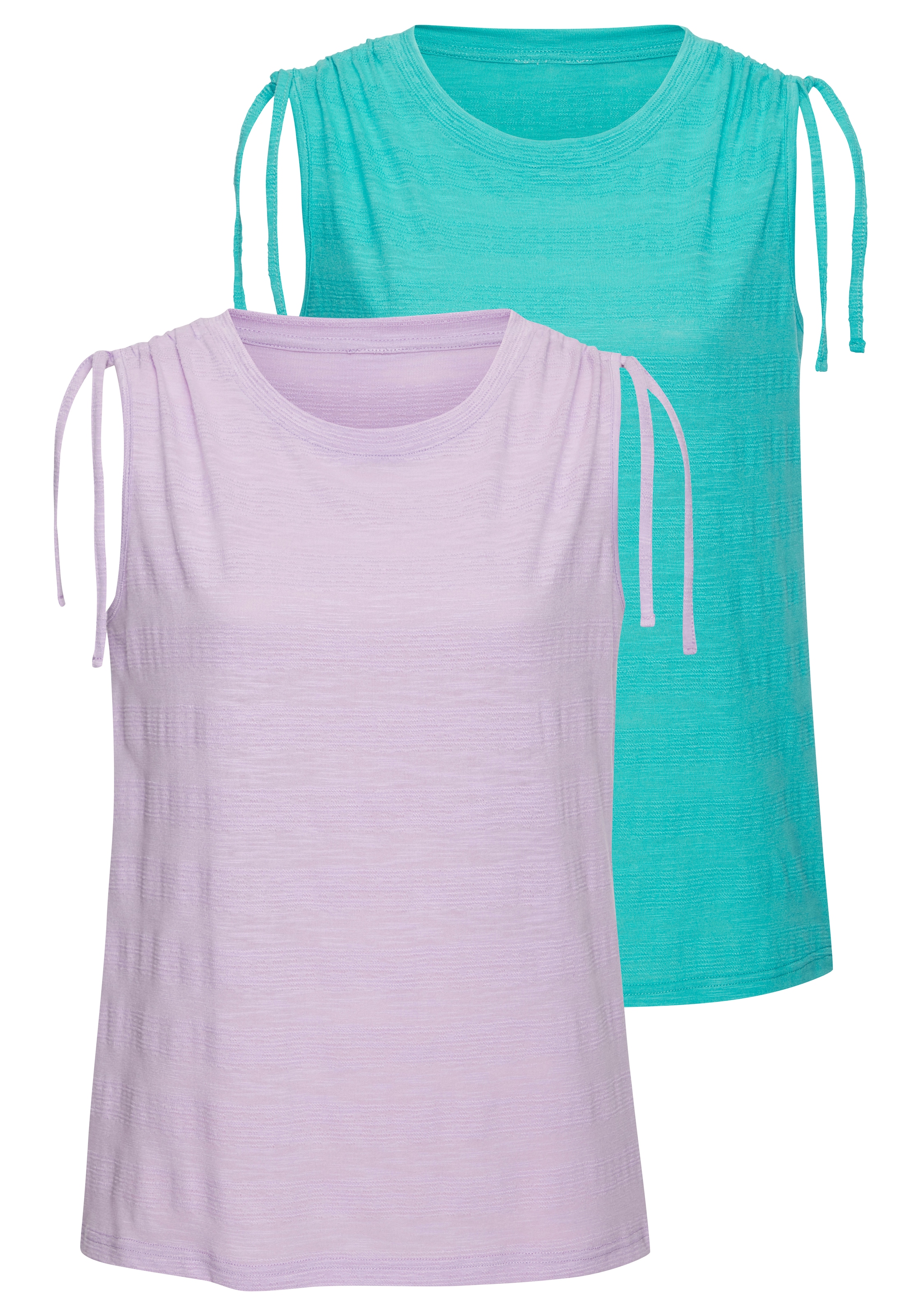 Vivance Tanktop "mit verstellbarer Raffung an der Schulter", (2er-Pack), au günstig online kaufen