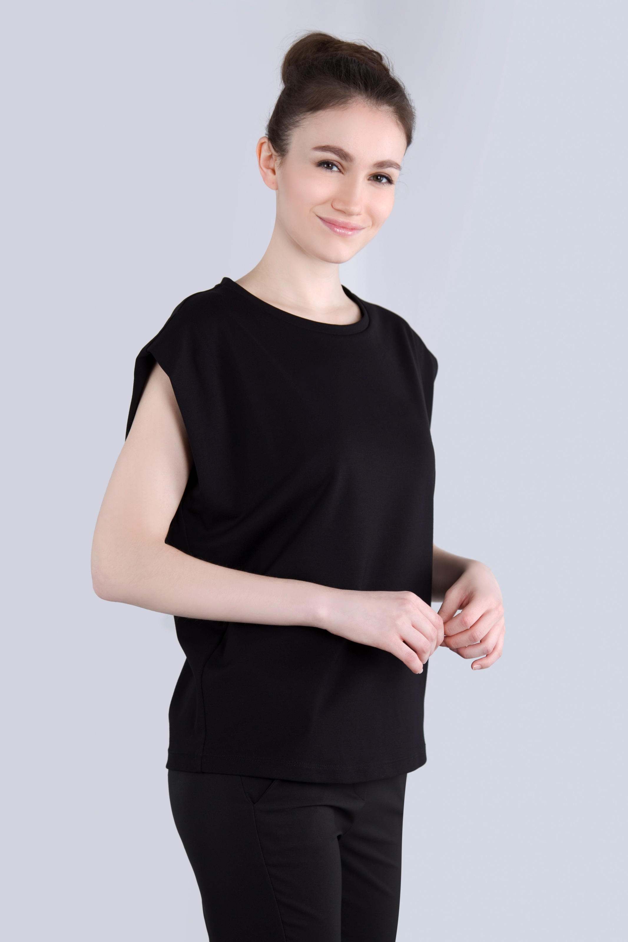 IMPERIAL T-Shirt »Ärmelloses "Punto Milano" Shirt mit eingeschlagen Armlochdetail«