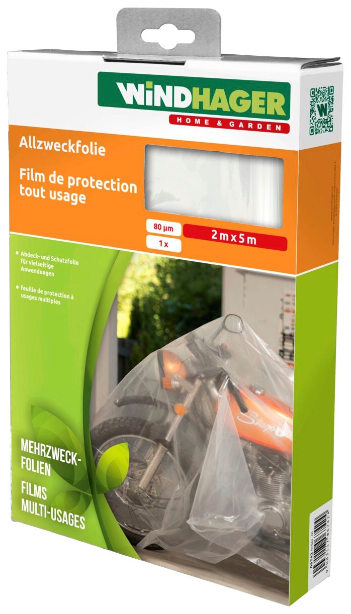 Windhager Schutzplane, Allzweck-Folie, 80µm, 5x2 m
