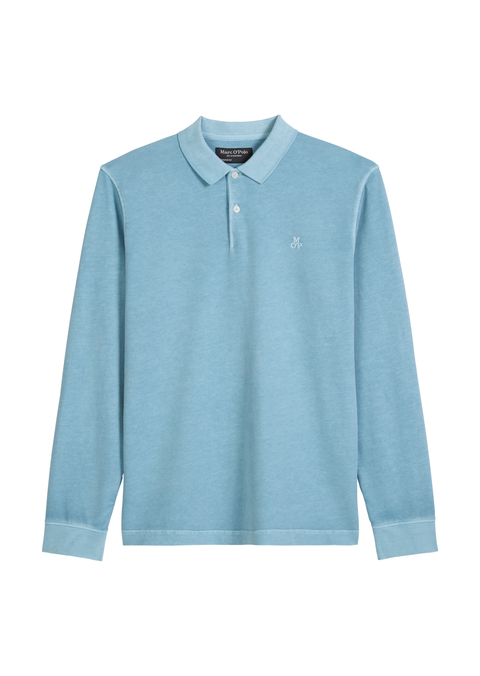 Marc O'Polo Langarm-Poloshirt im Washed-Look