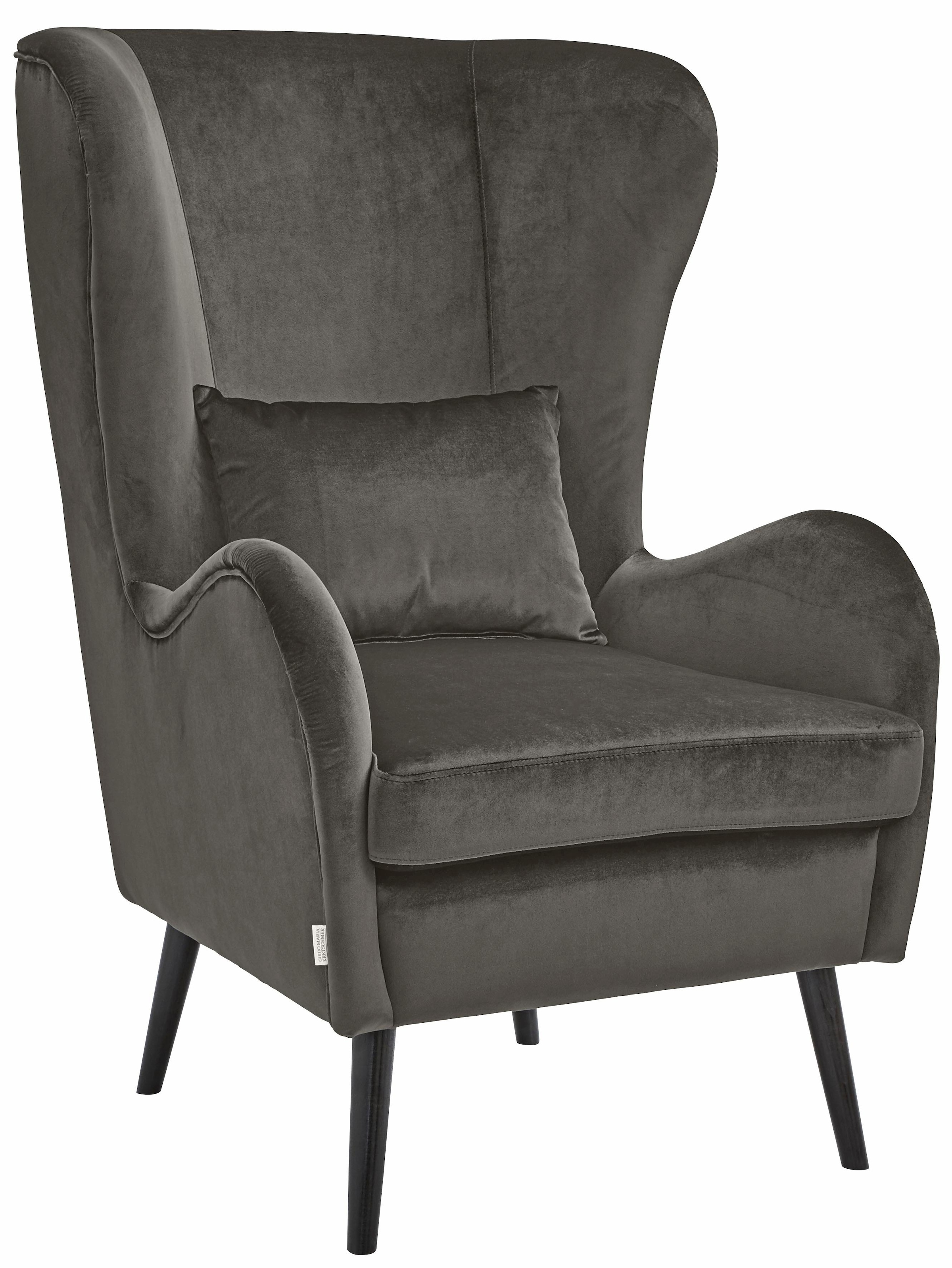OTTO home Sessel "Salla auch in Fellimitat und Feincord, viele Bezugsarten, Ohrensessel" wahlweise mit oder ohne Hocker; großer Sessel: Maße B/T/H: 78/94/118cm
