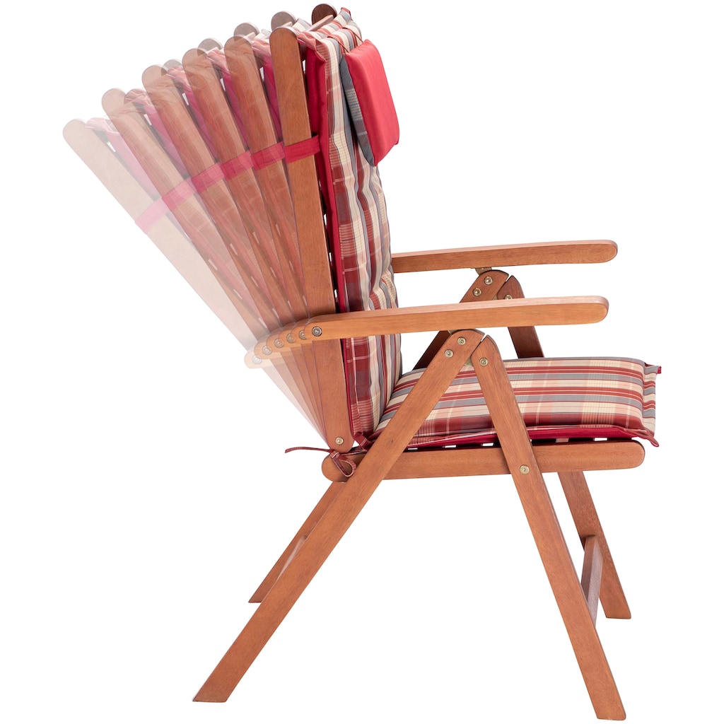 KONIFERA Garten-Essgruppe »Brasilia«, (Set, 13 tlg., 6x Stuhl, 1x Tisch 160x90x74 cm, inkl. Auflagen, Stühle sind klappbar)