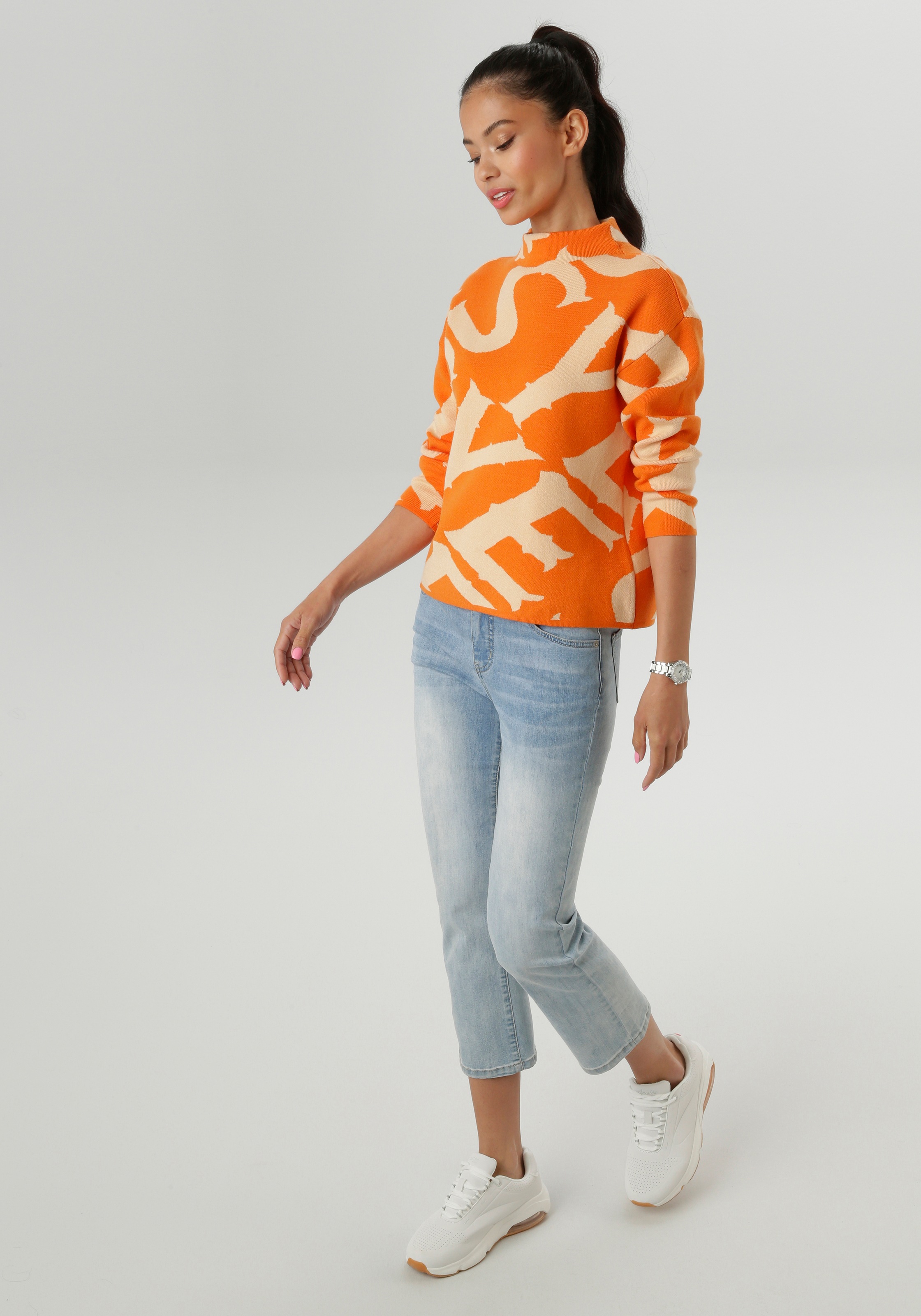 Aniston SELECTED Strickpullover, mit elegantem Jacquard-Muster - NEUE KOLLEKTION