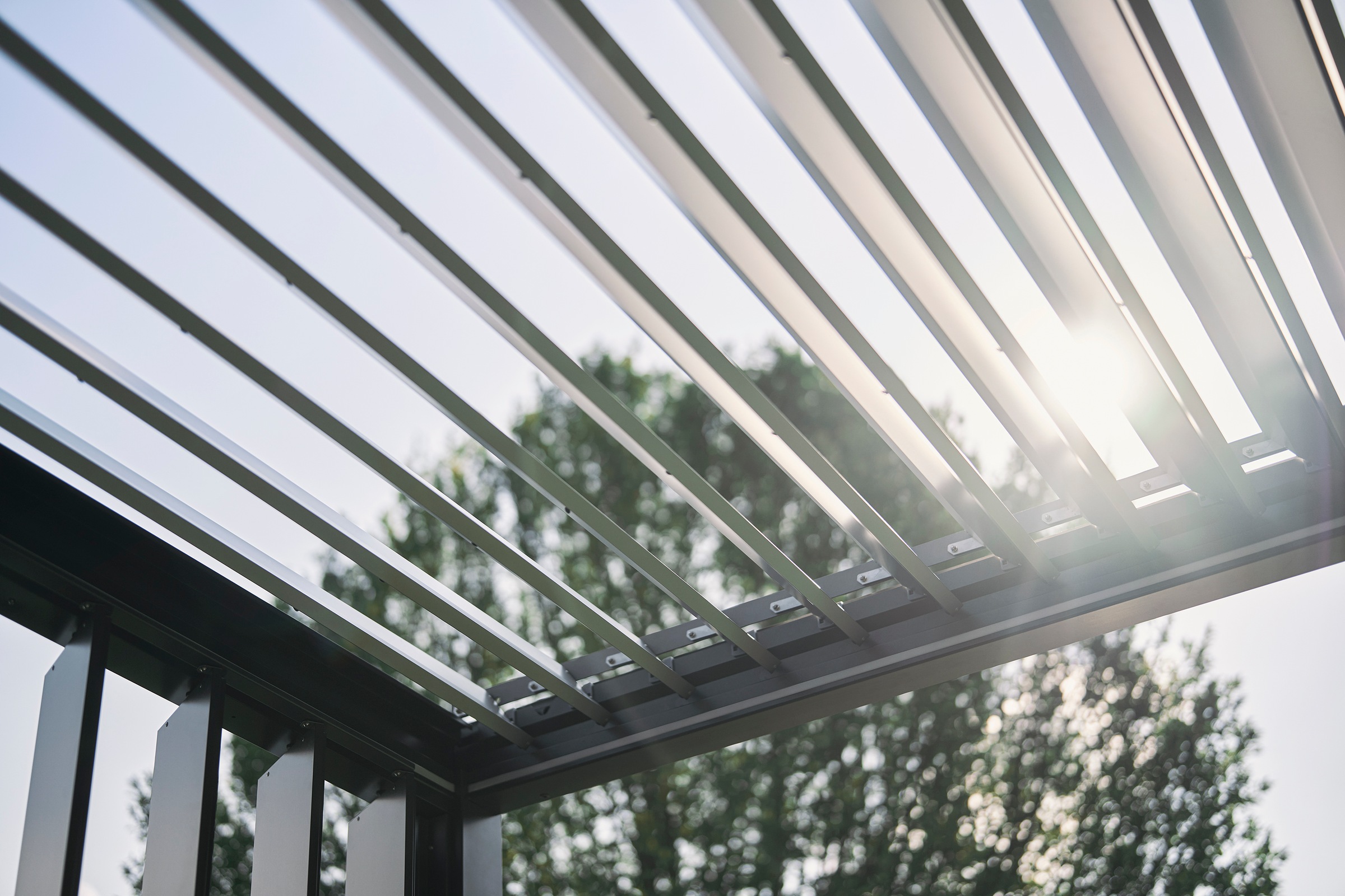 Biohort Pergola 4x3.5 Steel Quartz Grey 3