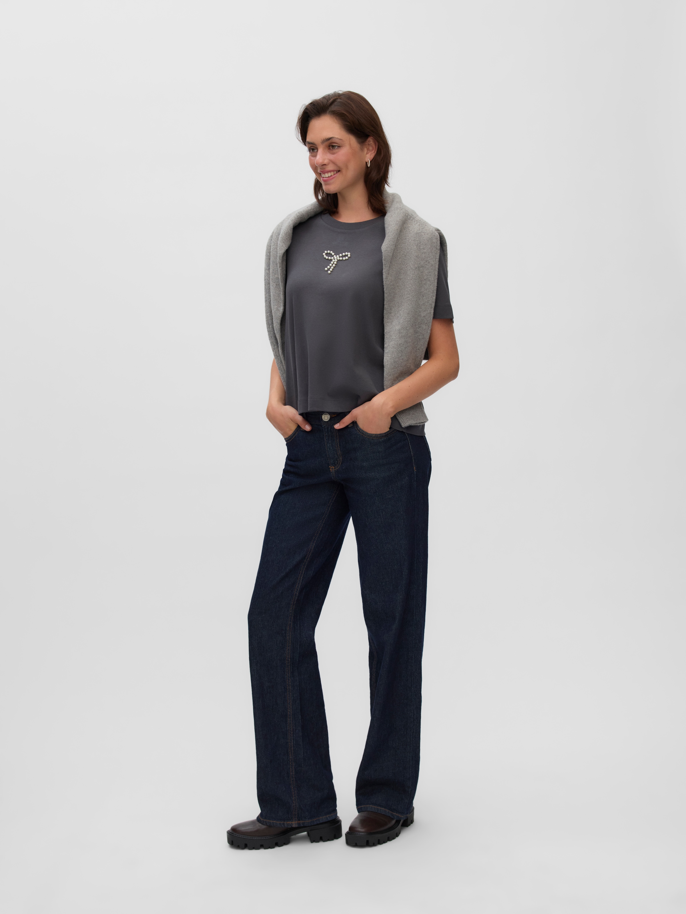 Vero Moda Kurzarmshirt »VMSARA METTE SS TOP BOX JRS GA NOOS« Baumwolle, regular fit