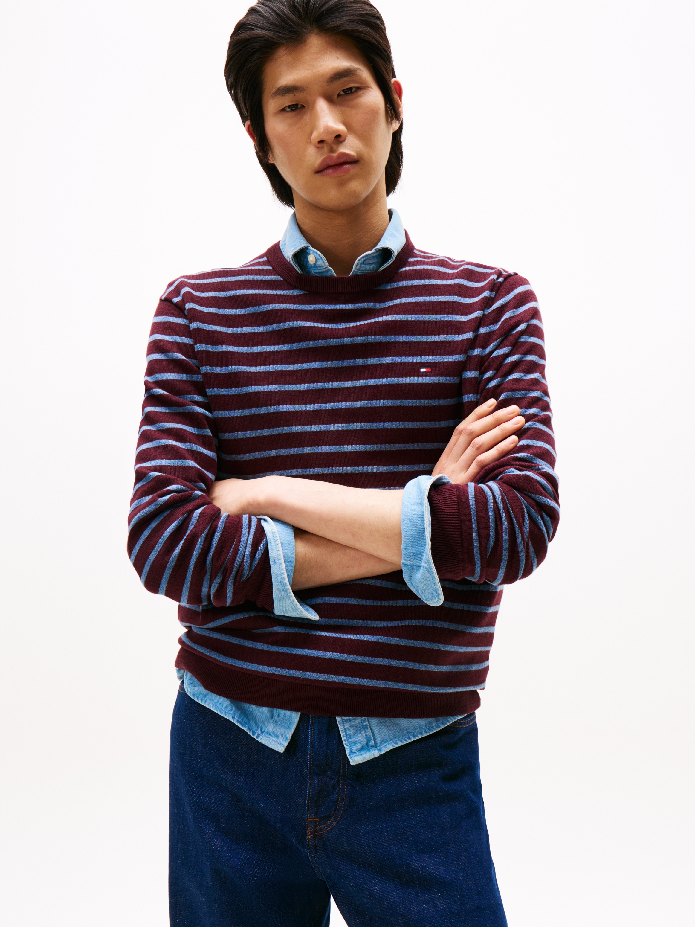 Tommy Hilfiger Rundhalspullover "ESSENTIAL COTTON CREW NECK", 100% Baumwoll günstig online kaufen
