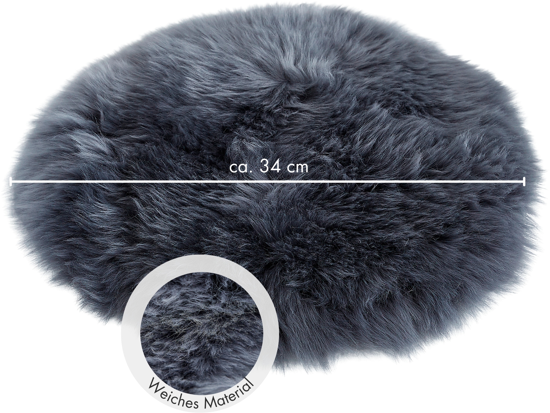 LUXOR living Stuhlkissen »Lammfell«, (1 St.), Sitzauflage, Sitzfell, rund, Ø 34 cm, echtes Lammfell