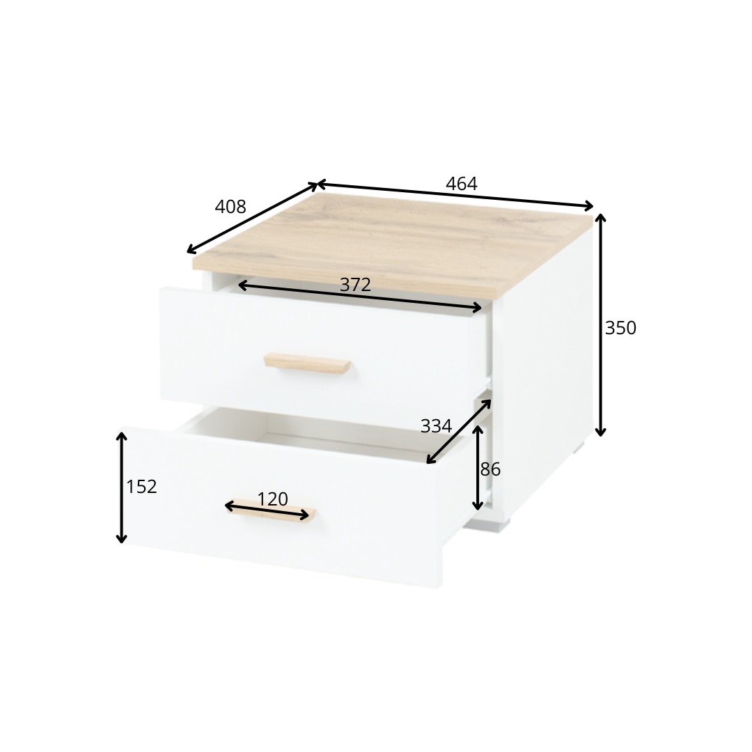 INOSIGN Nachttisch »Nachttische Fabella (2 Stücke), BxTxH 46,4x40,8x35 cm«, (Set, 2 Stücke), Nachttische (SET) mit 2 Schubladen