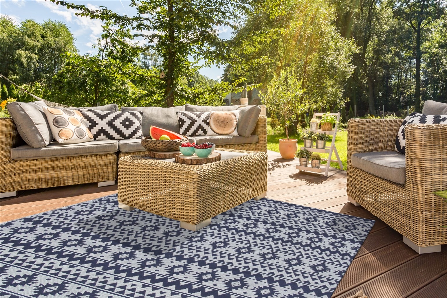 Kayoom Teppich »Sunny 210«, rechteckig, 8 mm Höhe, Outdoor-Teppich, besonders strapazierfähig, auch für Indoor