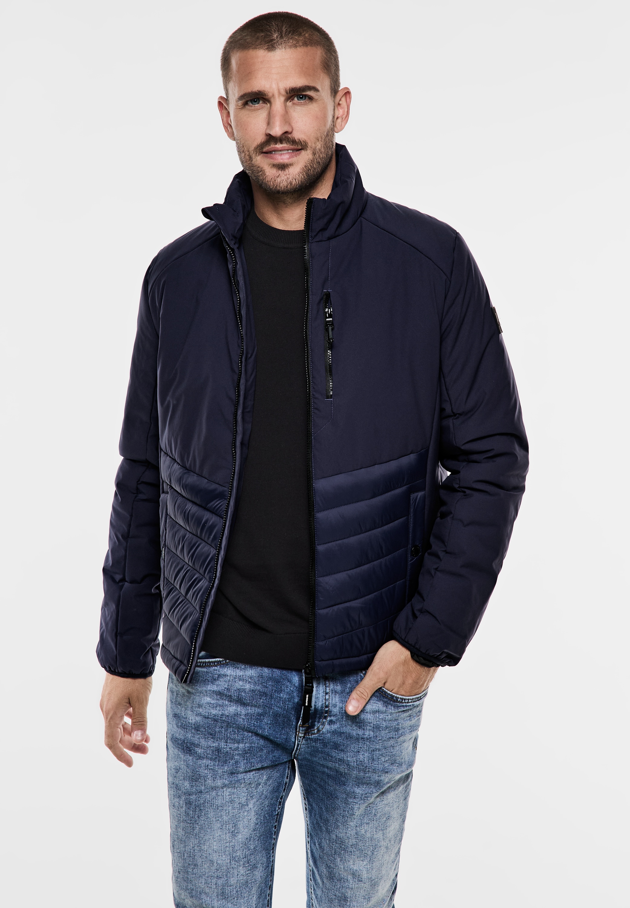 STREET ONE MEN Steppjacke, ohne Kapuze, mit Brusttasche