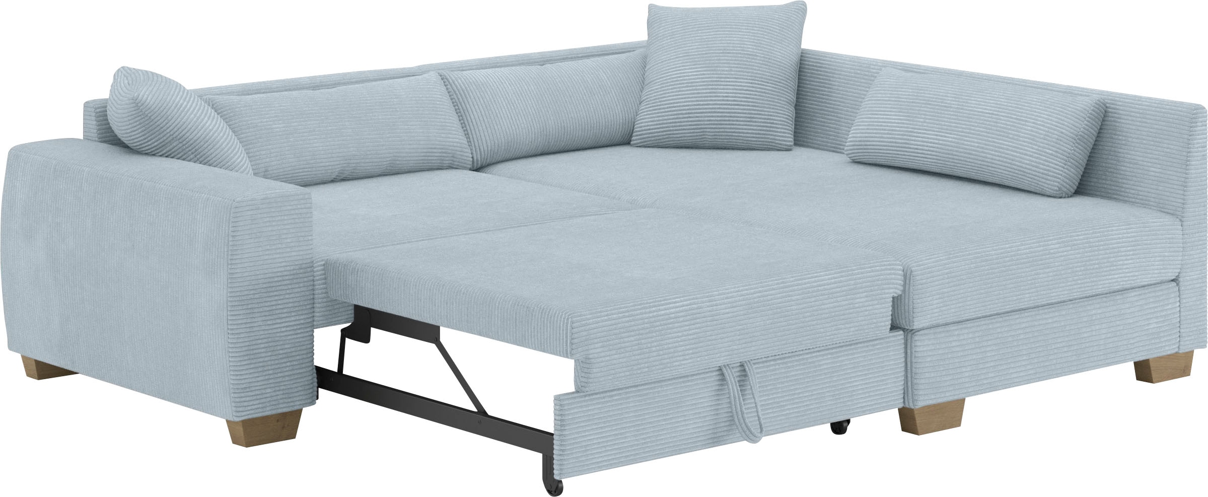 Mr. Couch Ecksofa »Helena L-Form«, Mit Federkern, wahlweise mit Bettfunktion und Taschenfederkern