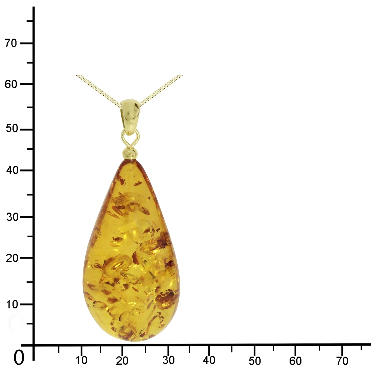 OSTSEE-SCHMUCK Kette mit Anhänger »Ostsee-Schmuck Kette mit Anhänger Tropfen ca. 42 mm lang«, (2 tlg.)