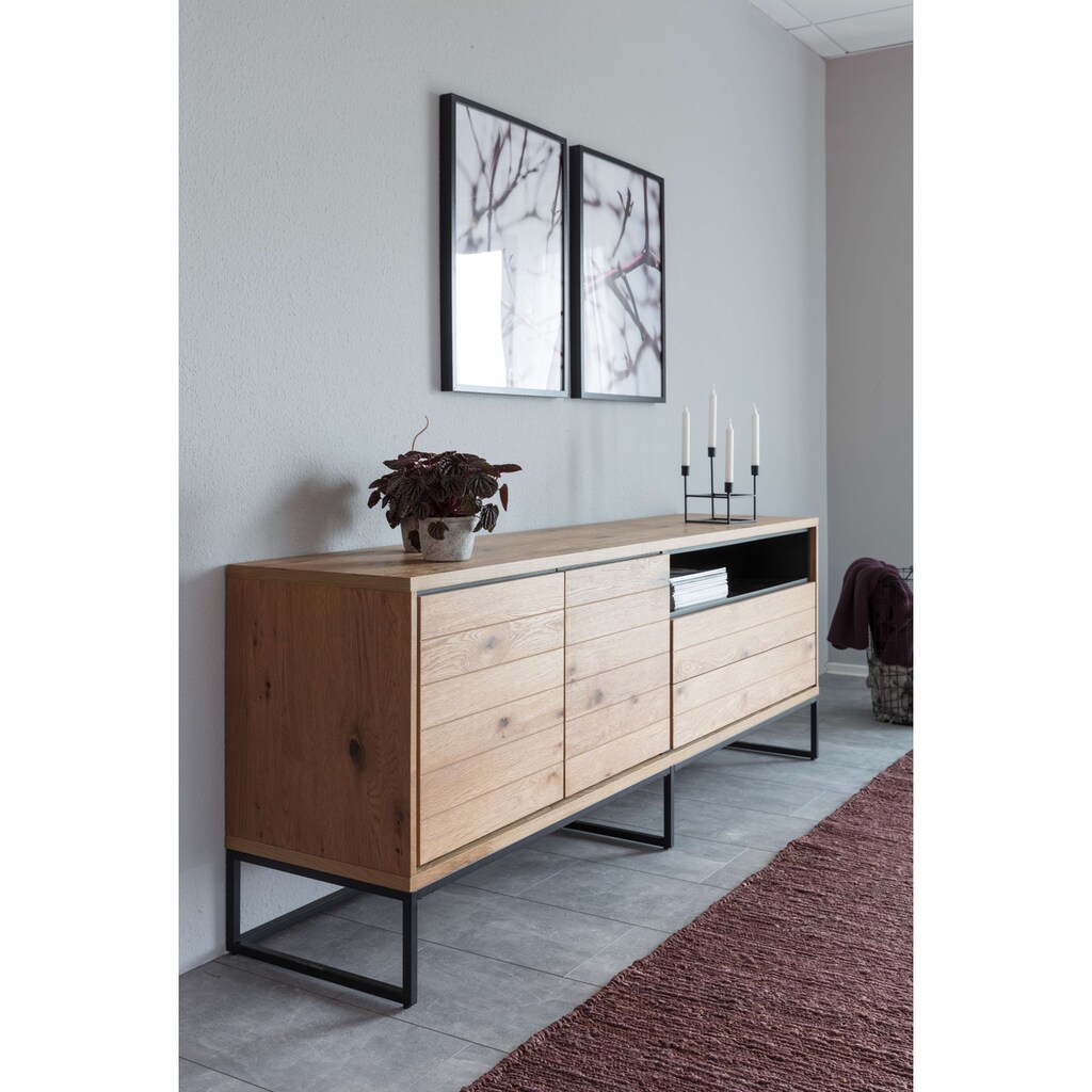 ACTONA GROUP Sideboard »Dalarna«, Wildeiche-Effekt, 2 Türen, 2 Schubladen, Push-to-open