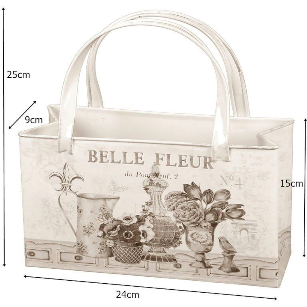 Ambiente Haus Übertopf »Fleur-Tasche aus Metall«, (1 St.)