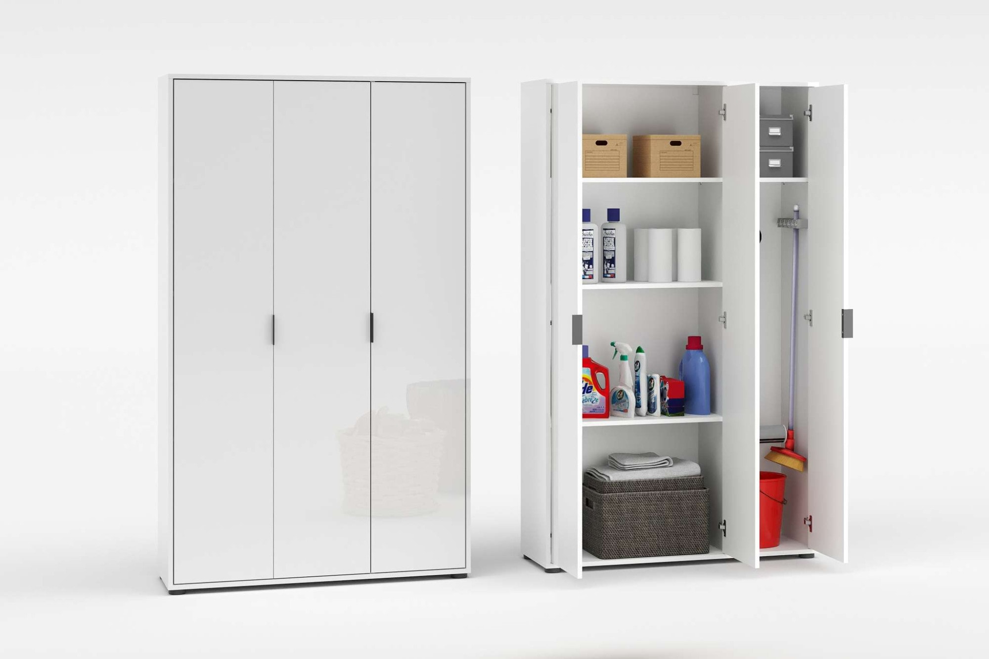 Home affaire Mehrzweckschrank "JOLLY, Stauraumschrank, Breite 107 cm, Höhe 178 cm" 1 Stk. tlg. 3 Türen,1 kleiner und 3 große Einlegeböden- Schrank hochglanz lackiert