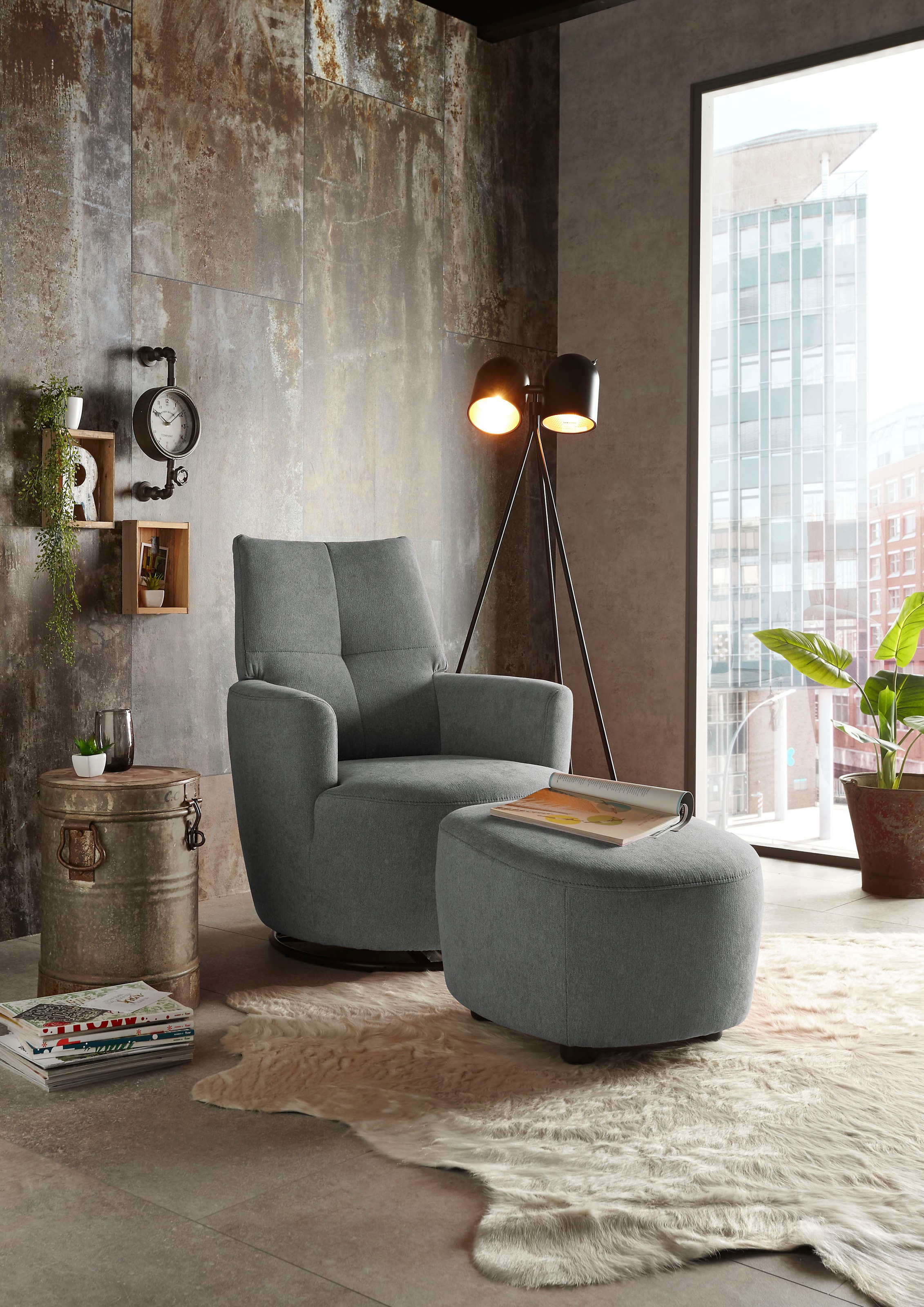 set one by Musterring "SO 1450" Set, mit Dreh- und Wippfunktion, inklusive Hocker