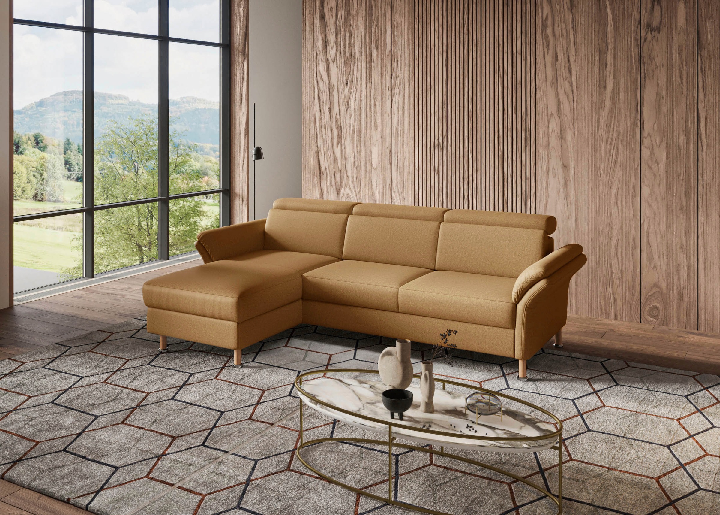Home affaire Ecksofa »Calypso L-Form«, mit motorischen Funktionen im Sofa und Recamiere