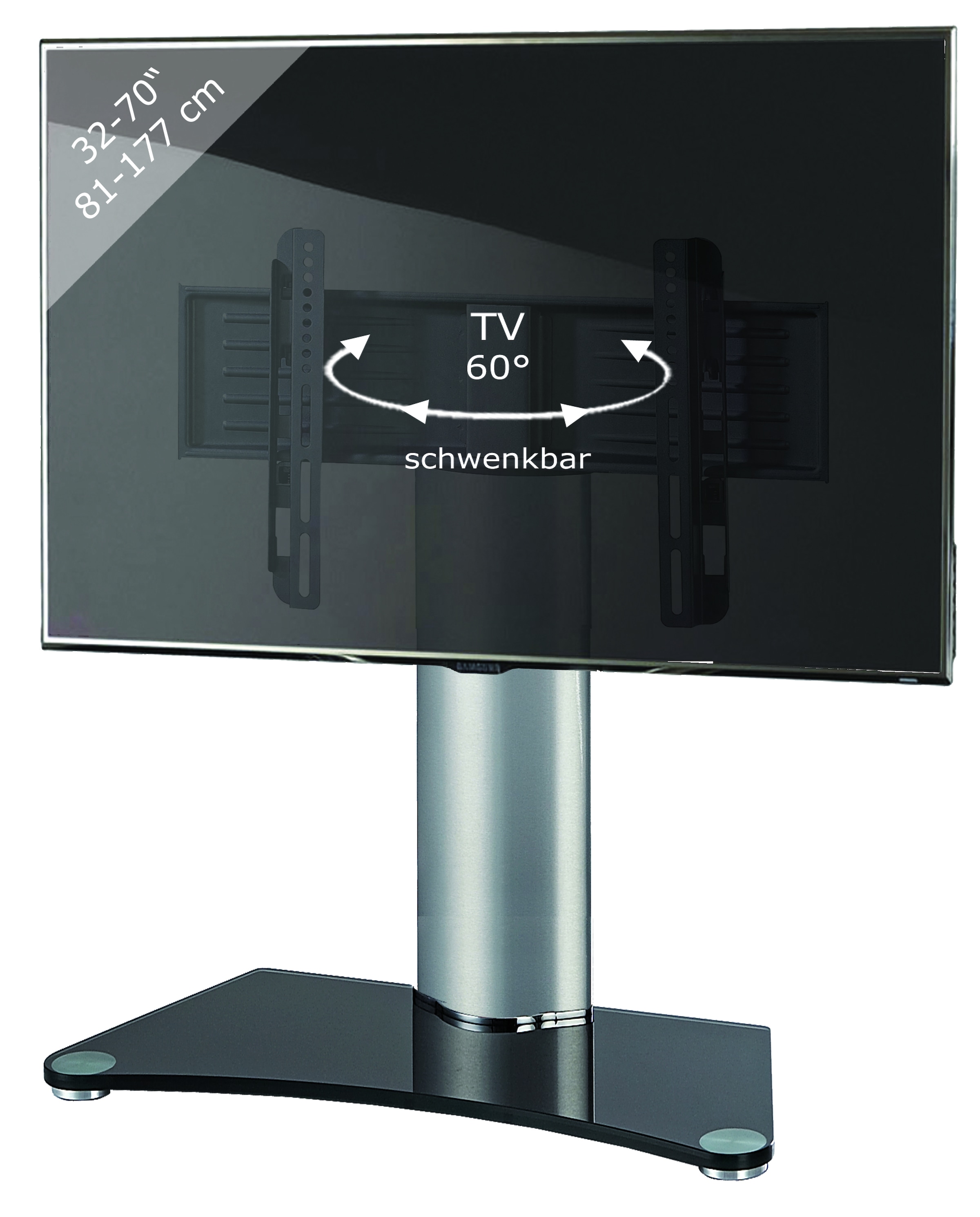 VCM TV-Rack »TV Standfuß Aufsatz Erhöhung Alu Glas Windoxa Maxi«, (VCM Windoxa)