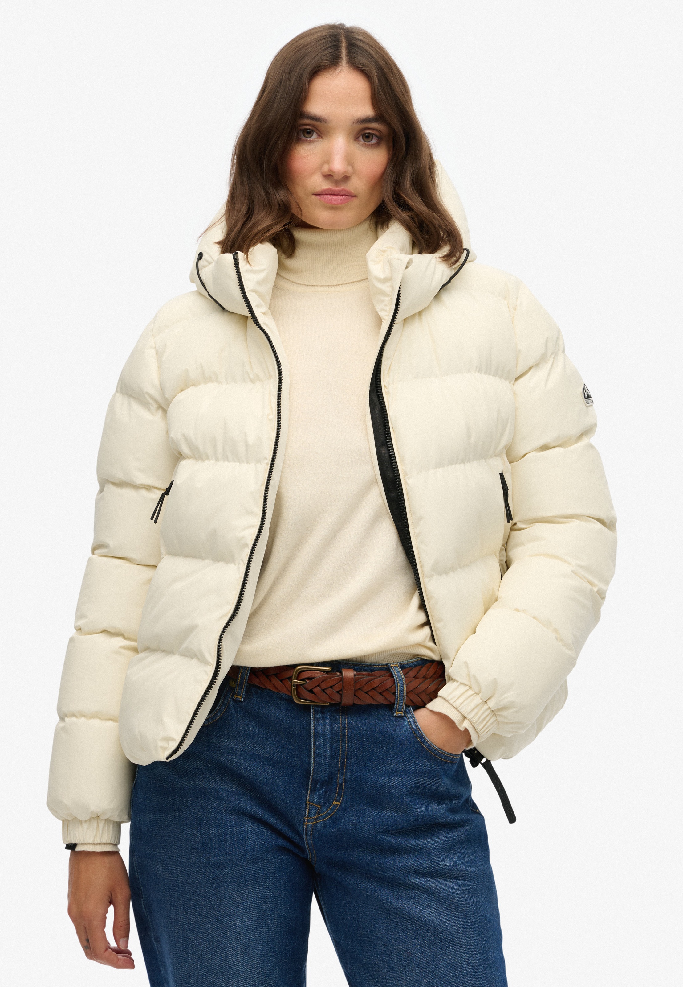 Superdry Steppjacke "HOODED SPORTS PUFFER JACKET" mit Kapuze Kunstfaser, re günstig online kaufen