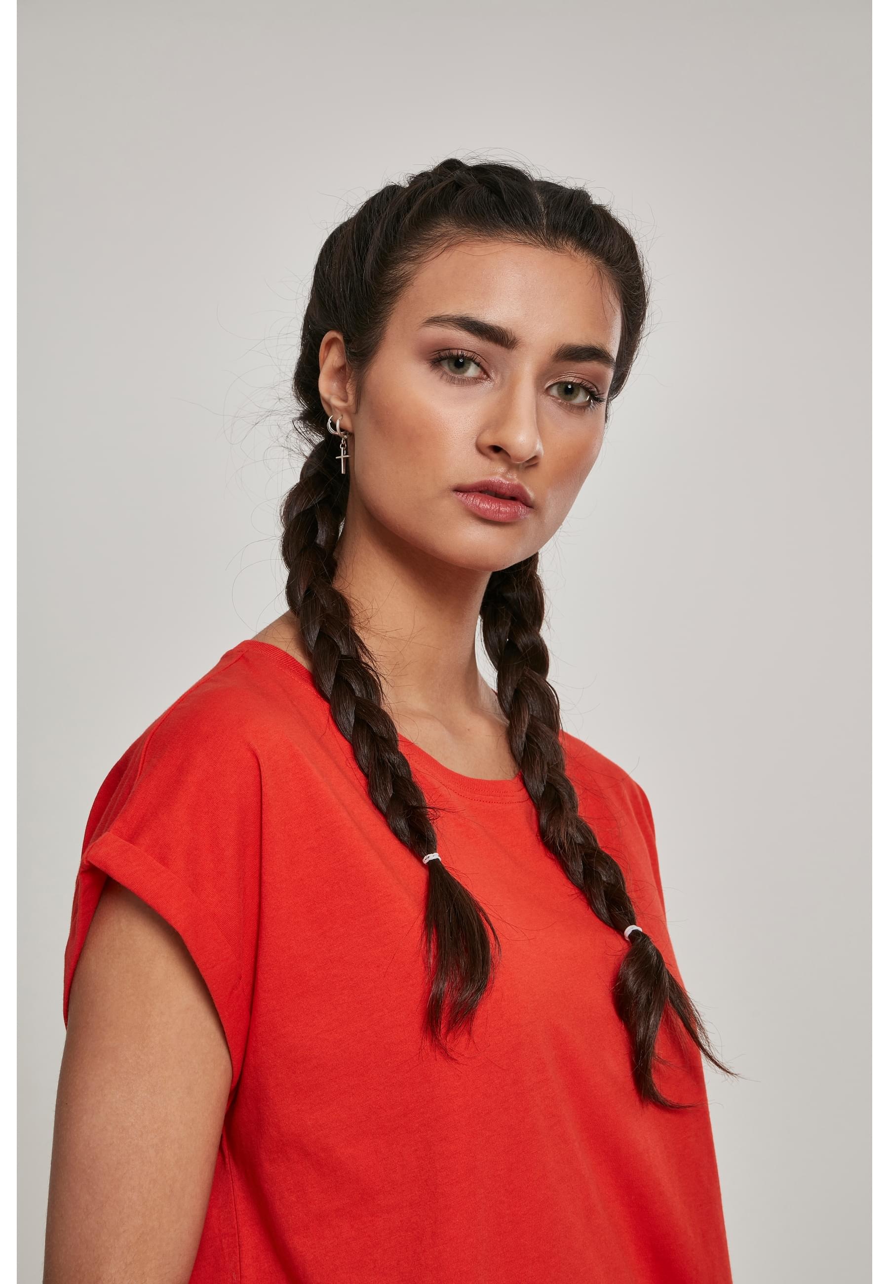 URBAN CLASSICS Kurzarmshirt »Urban Classics Damen Ladies Extended Shoulder Tee«, (1 tlg.)