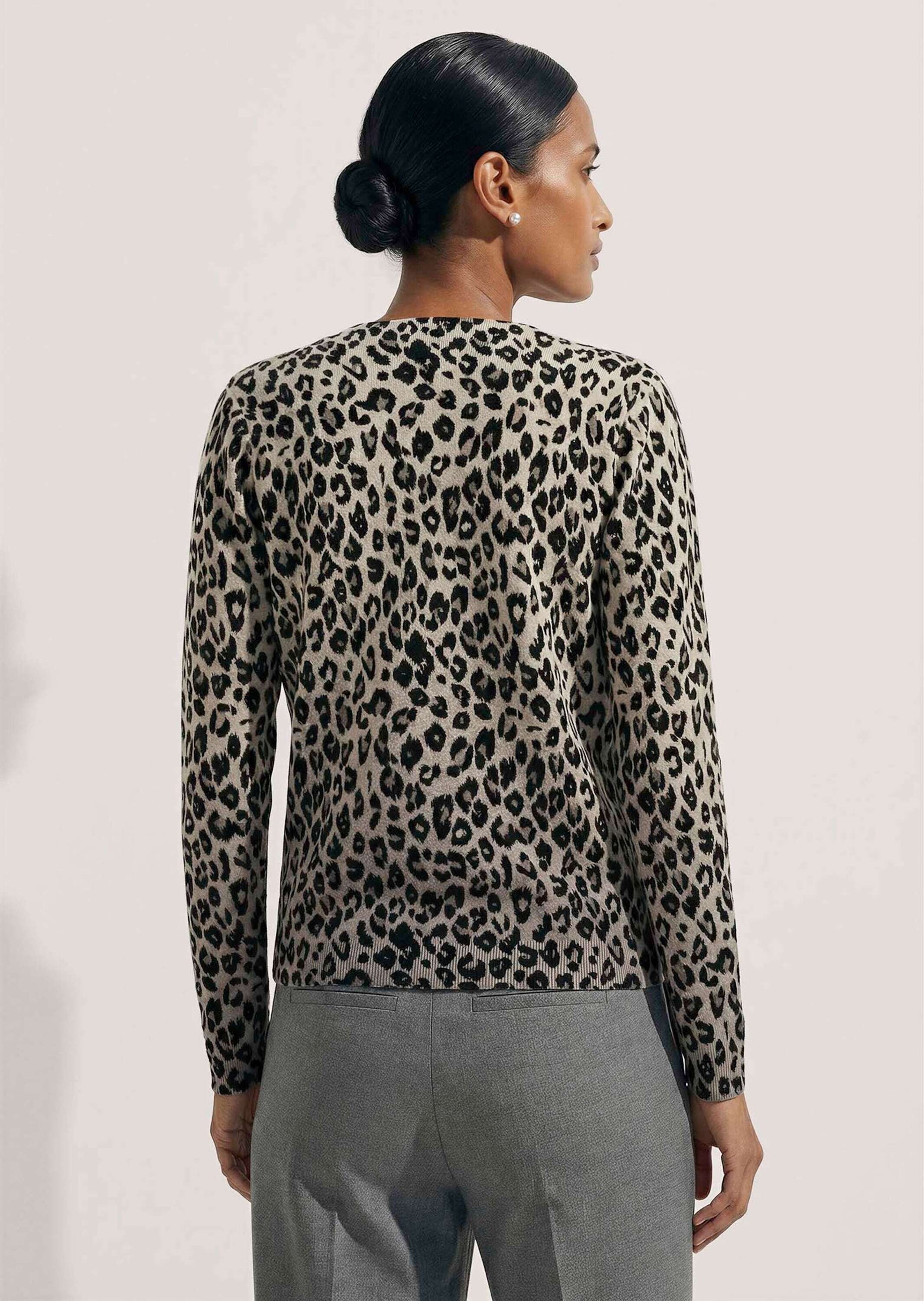 MADELEINE Longpullover »Strickpullover Luxuriöser Wollpullover mit Animal-Design« Animal Design mit Farbverlauf