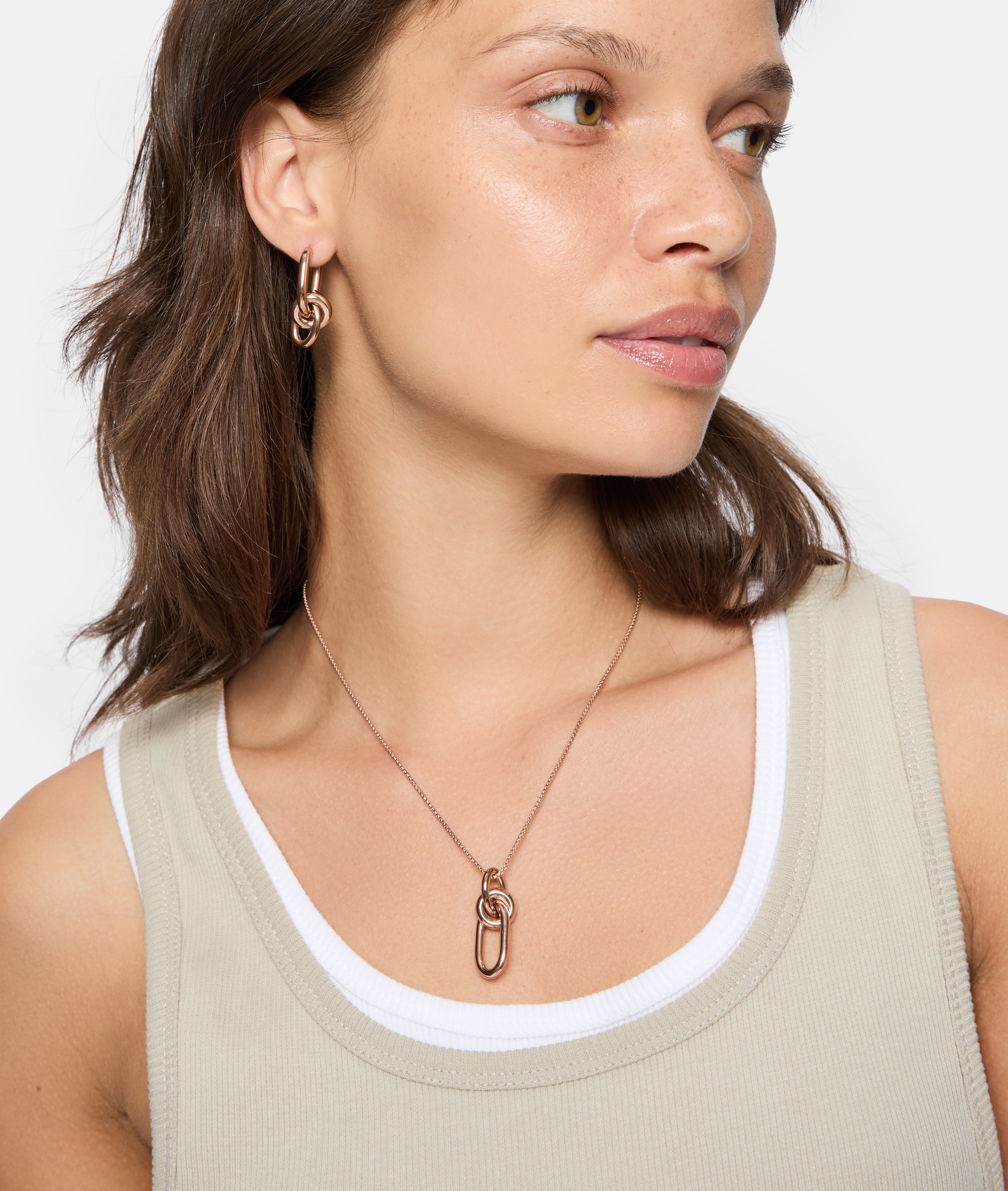 Liebeskind Berlin Paar Creolen »Schmuck Geschenk Edelstahl Ohrringe Modern Knot«, Einhänger abnehmbar