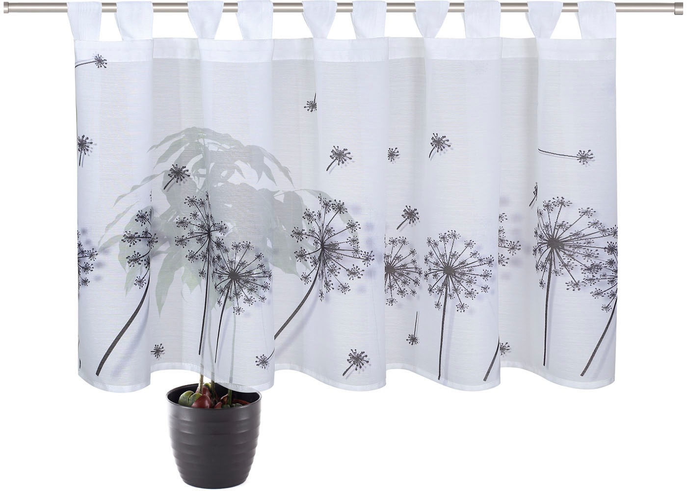 Thumbnail - Gerster Scheibengardine "Christina" Schlaufen 1 Stk. tlg. HxB: 50x145, mit modernem Druckdesign