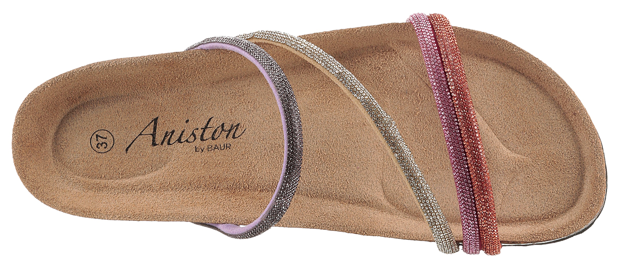 Aniston SHOES Pantolette, Sommerschuh, Strandschuh, Glitzersteine - NEUE KOLLEKTION