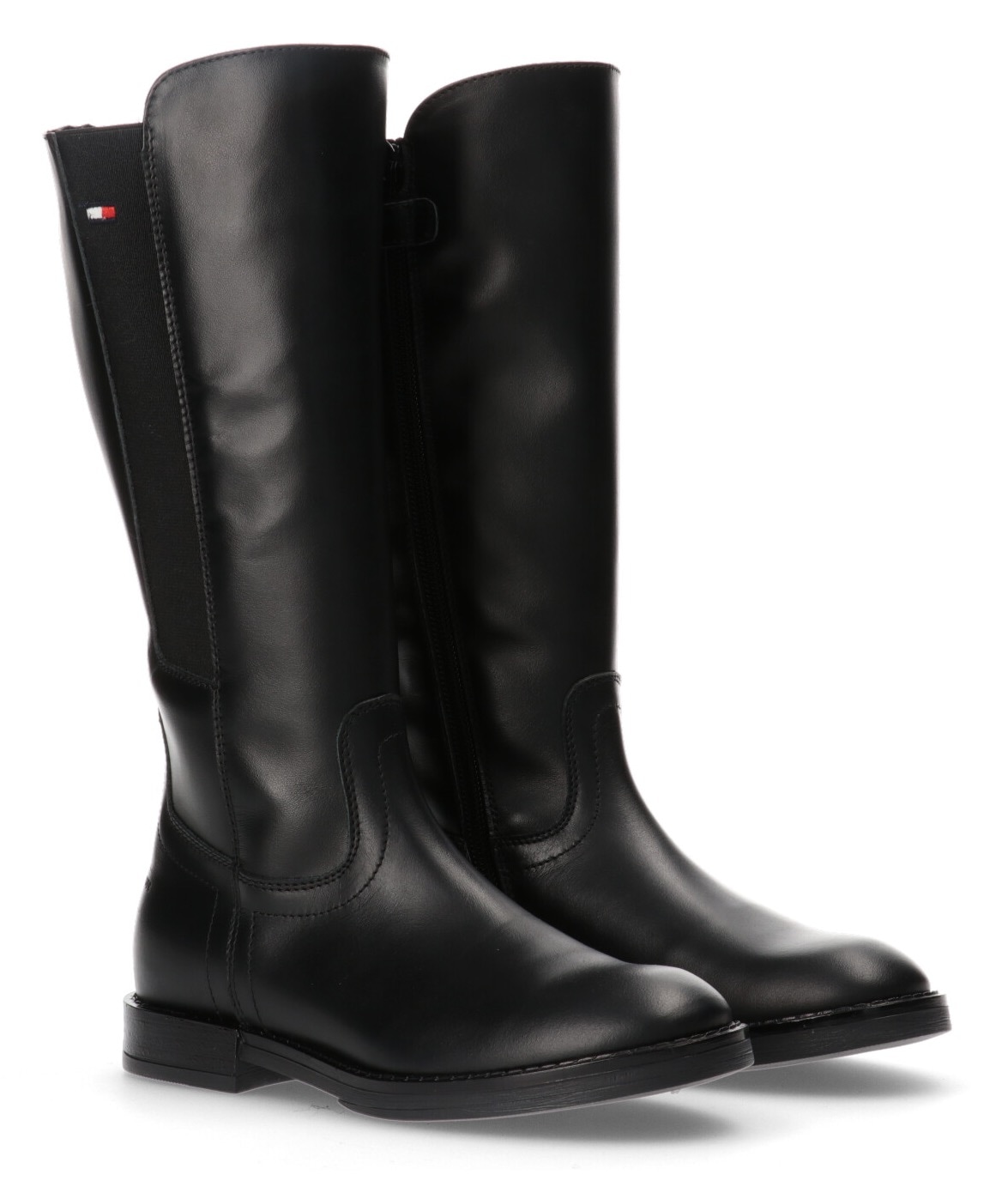 Tommy Hilfiger Stiefel, Blockabsatz, Herbstmode, Langschaftstiefel mit Stretcheinsatz außen