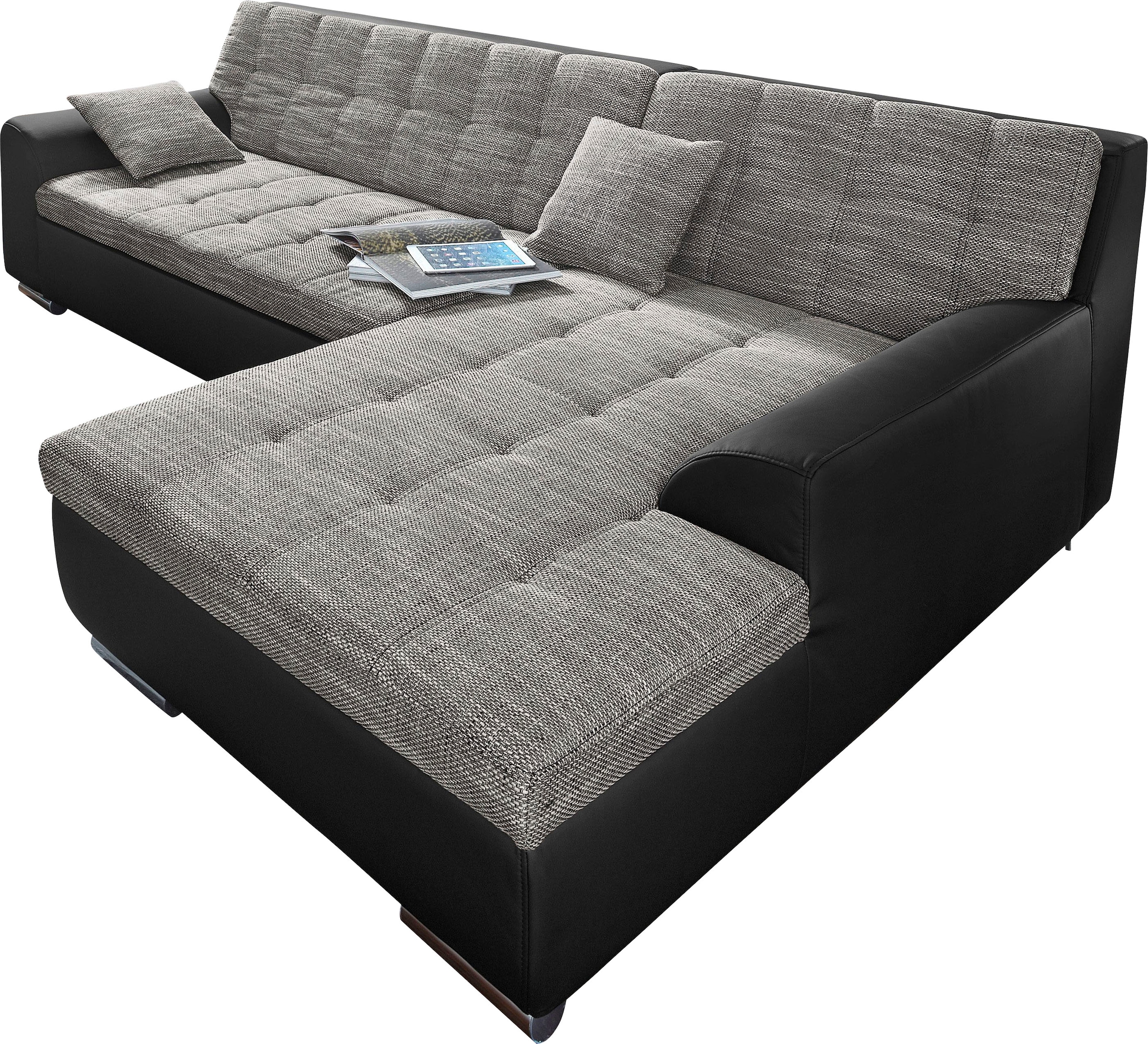 DOMO collection Ecksofa Treviso, wahlweise mit Bettfunktion, incl. Zierkiss günstig online kaufen