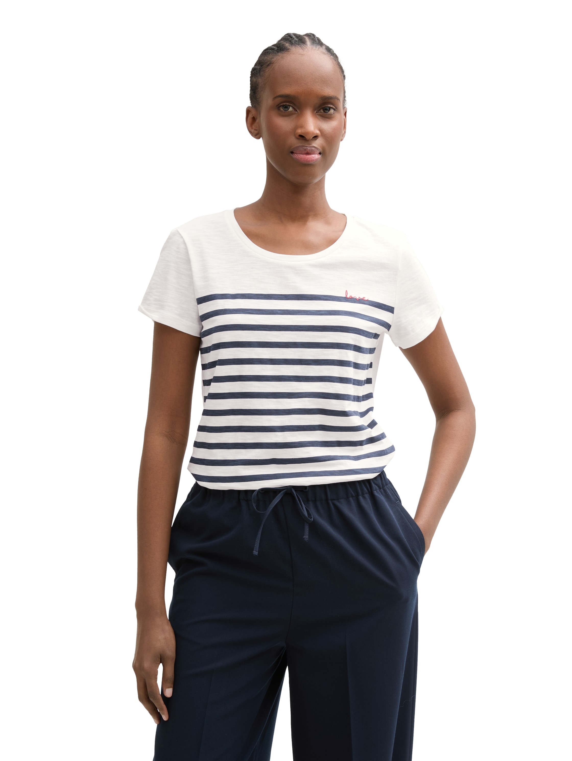 TOM TAILOR Denim T-Shirt, mit Streifen Muster