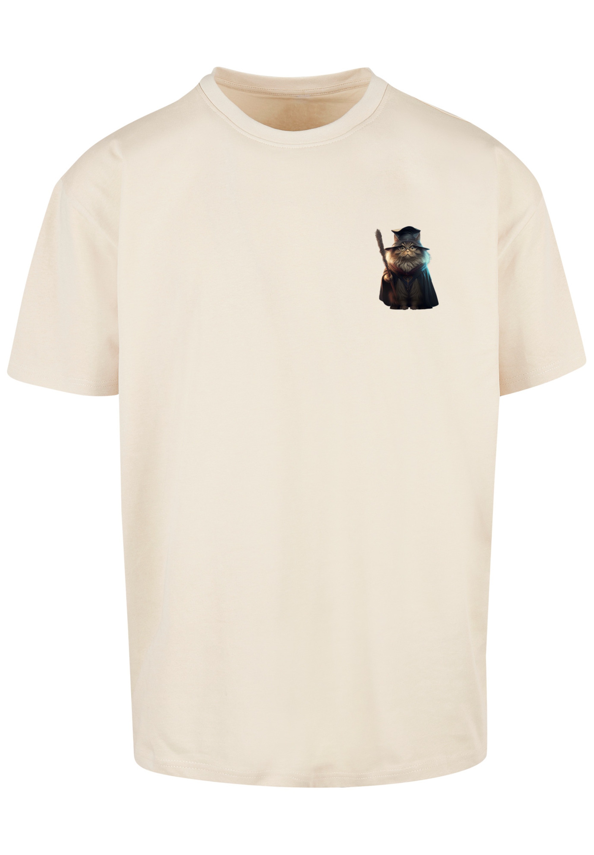 F4NT4STIC T-Shirt »Wizard Cat OVERSIZE TEE«, Print