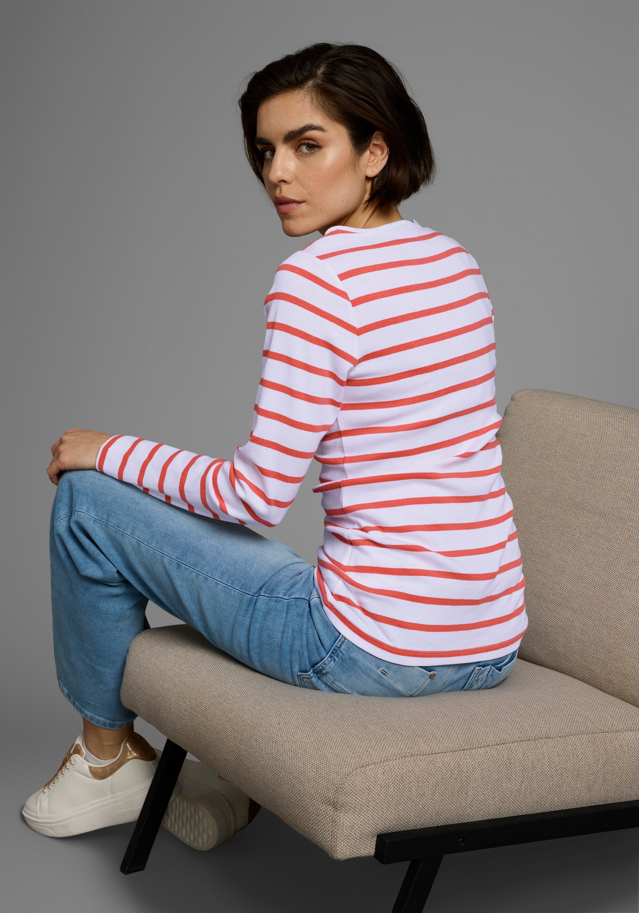 Thumbnail - Flashlights Langarmshirt, 2 Stk. Langarm, sehr figurbetonter Schnitt, aus 100% Baumwolle