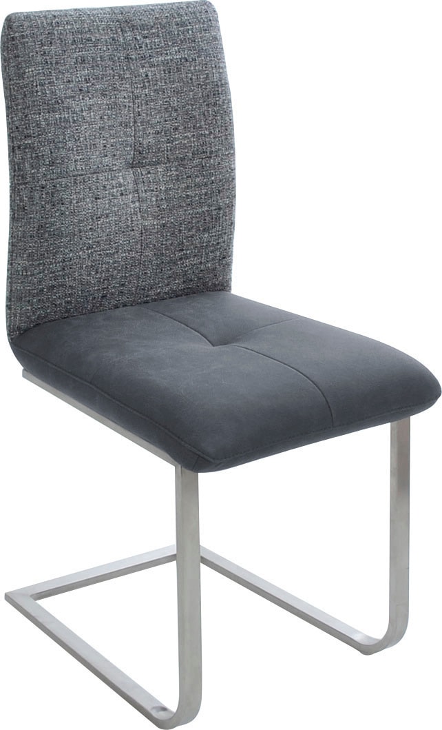 K+W Komfort & Wohnen Freischwinger »Giacomo II«, (Set), 2 St., Microfaser 785, mit Metallgriff am Rücken, Sitz und Rücken gesteppt in Materialmix