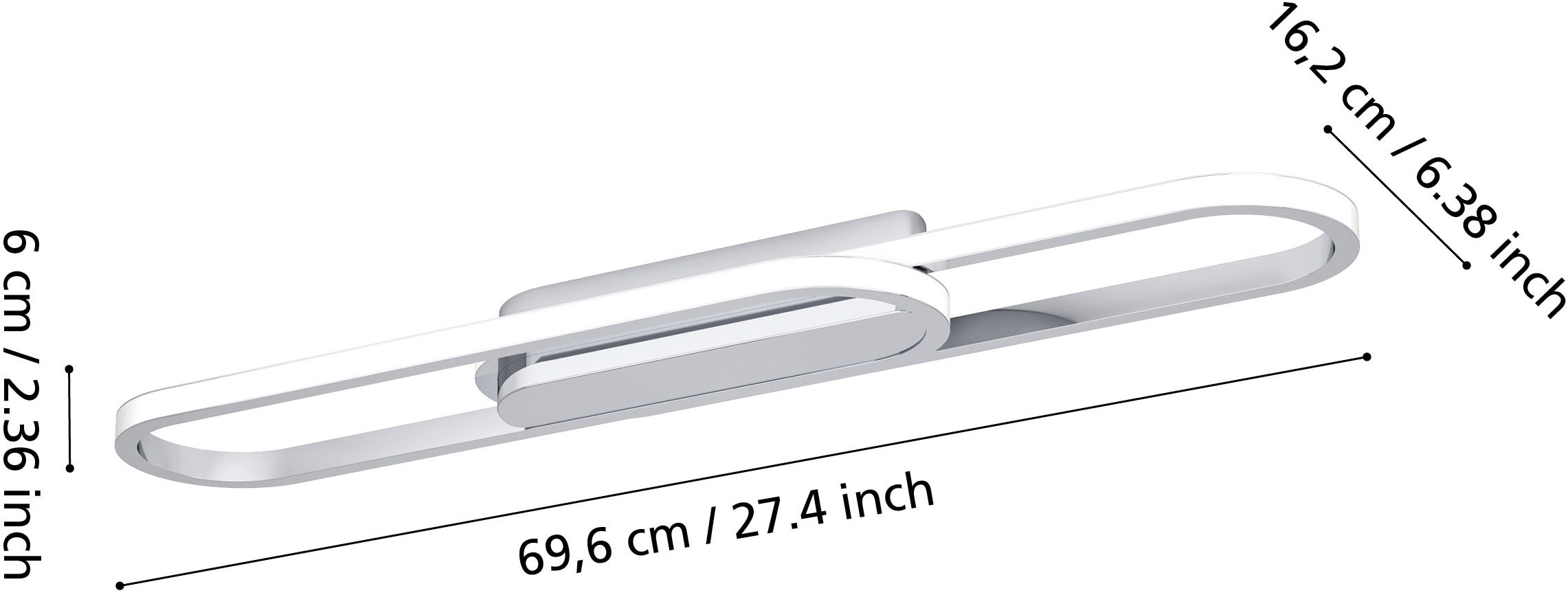 EGLO LED Deckenleuchte »CONIVARENA Deckenlampe - Stahl, Alu - LED - 20W - IP20« LED-Modul 1 Stk. Kaltweiß | Neutralweiß | Warmweiß Wohzimmerlampe, Esszimmerlampe, Flur, Schlafzimmer, L69 x B17 x H5,5cm