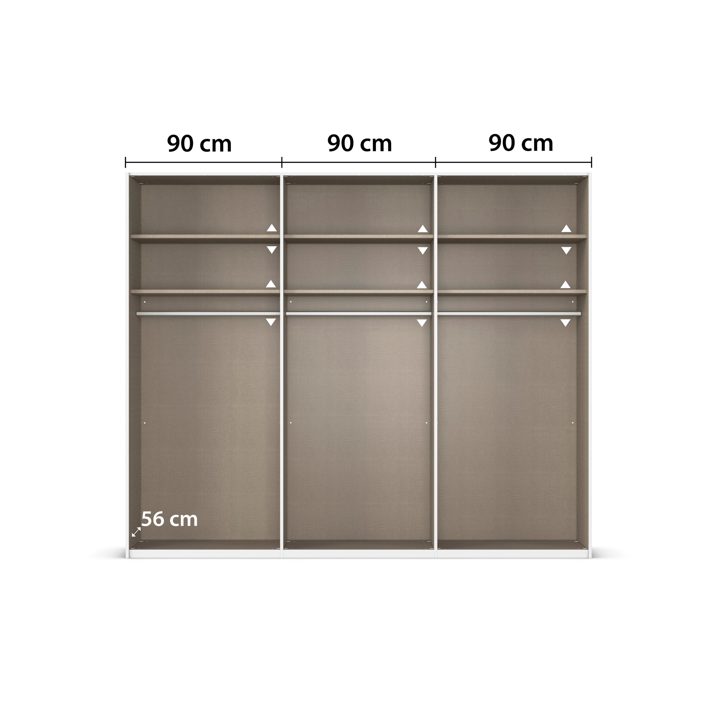 rauch Schwebetürenschrank »Kleiderschrank Schrank Garderobe Schlafzimmerschrank CONTIDO«, (in 3 verschiedenen Ausstattungen BASIC/CLASSIC/PREMIUM), aus hochwertigem Material in 6 Breiten 2 Griff-Farben MADE IN GERMANY