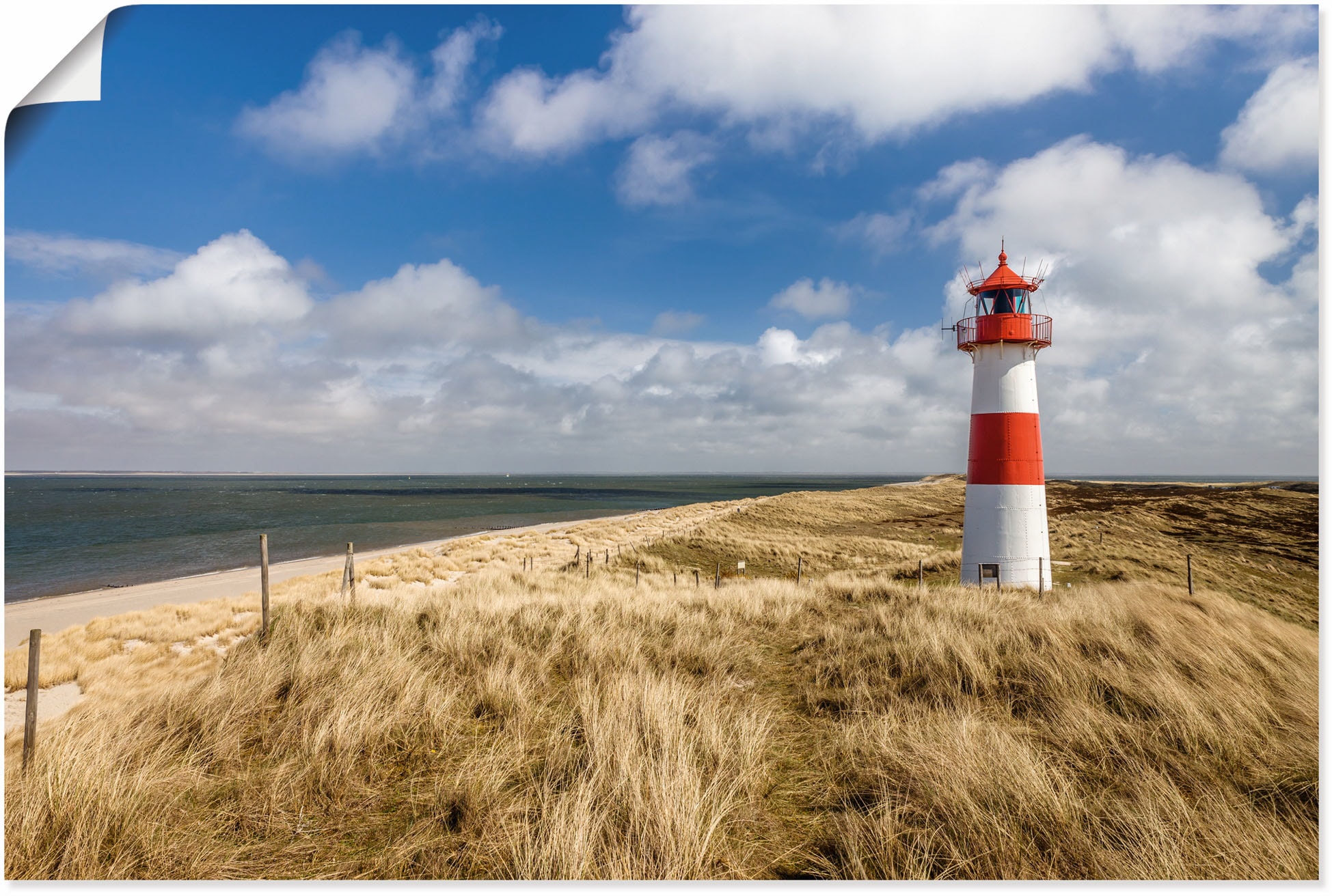 Artland Wandbild »Leuchtturm List-Ost auf Sylt Deutschland«, Gebäude, (1 St.), als Alubild, Leinwandbild, Wandaufkleber oder Poster in versch. Größen