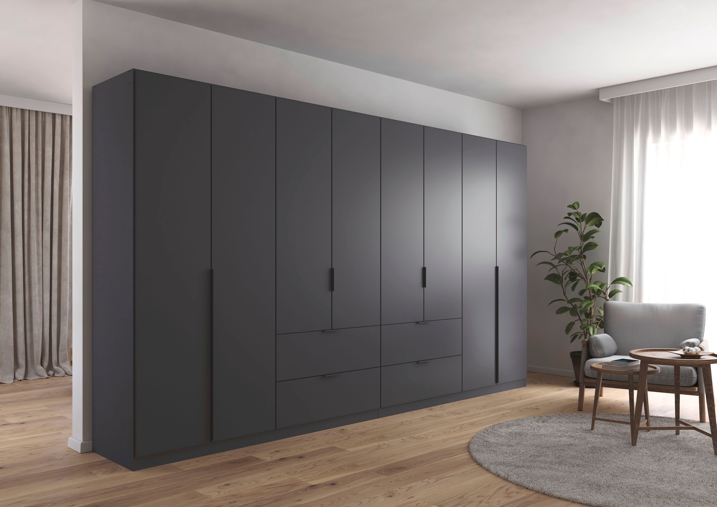 Thumbnail - rauch Drehtürenschrank "Kleiderschrank Schrank Garderobe AGORDO mit Dekor- oder Hochglanzfront" in zwei Griff-Farben, Br...