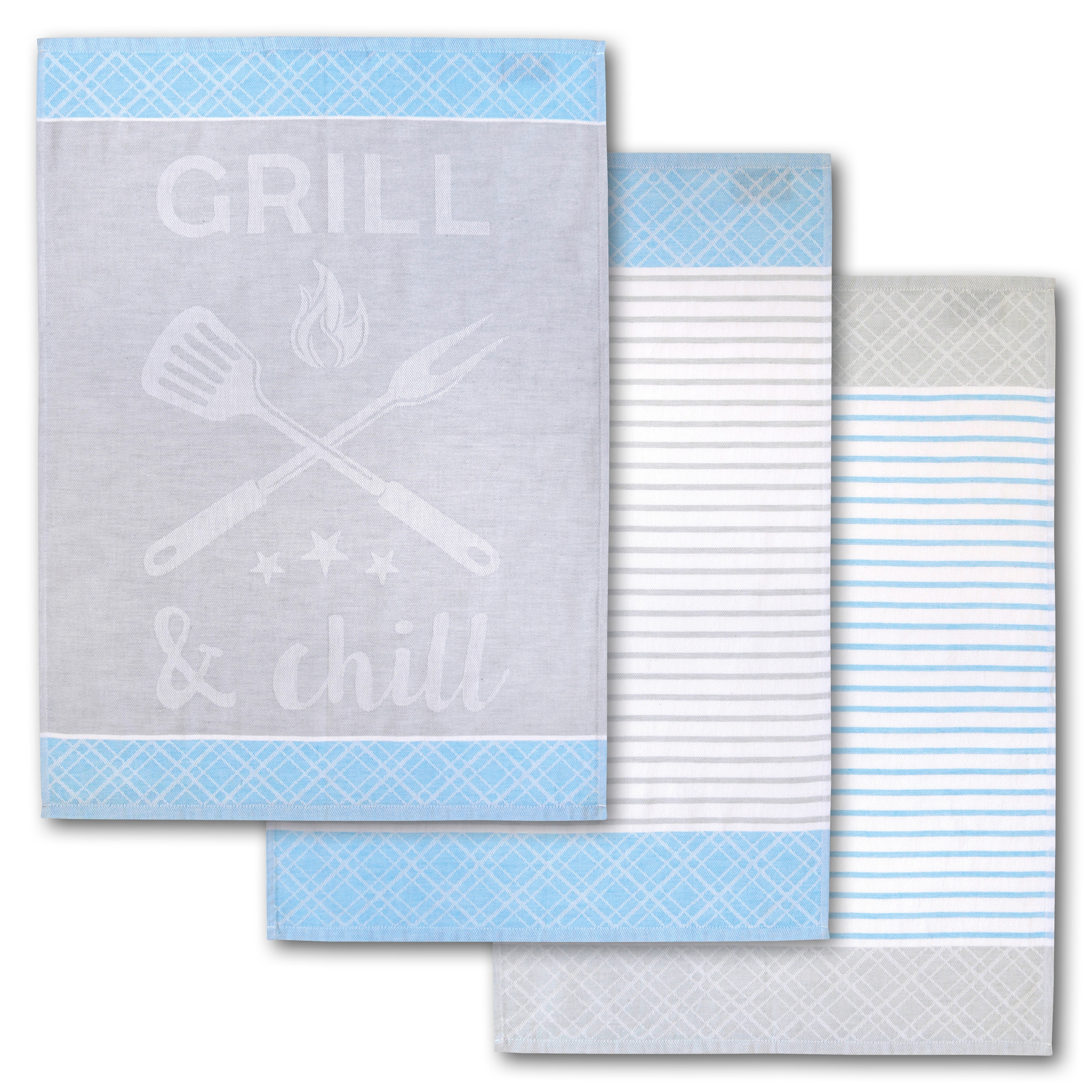Dyckhoff Geschirrtuch "Grill & Chill, mit 3 verschiedenen Motiven, Maße je günstig online kaufen