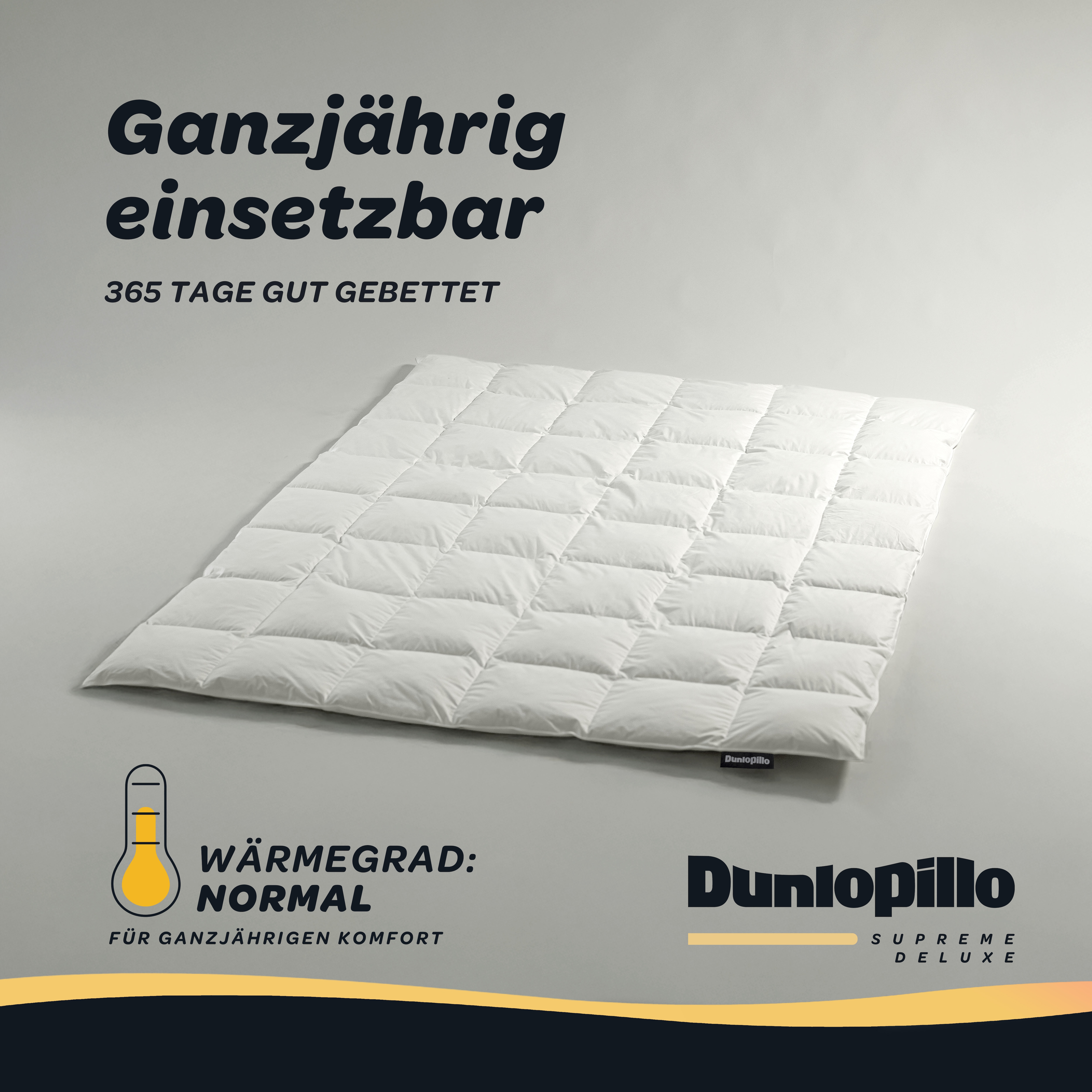 Dunlopillo Gänsedaunenbettdecke "Dunlopillo Supreme Deluxe, "NEUHEIT" in Größe 135x220 & 155 220 cm" normal Füllung 90% Gänsedaunen & 10% Federn 1 Stk. tlg. Hergestellt in Deutschland & Downpass zertifiziert, NOMITE