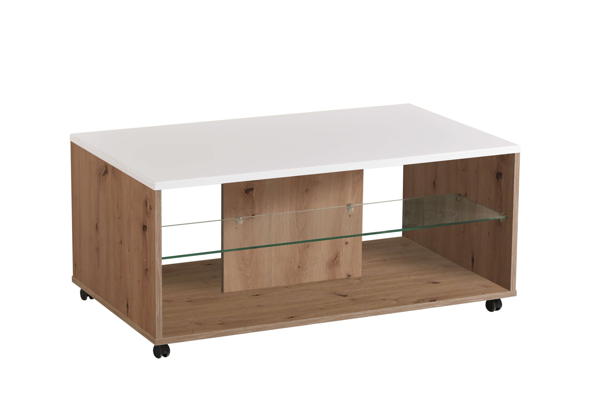 Home affaire Couchtisch »Bert Kaffetisch, 100 cm, in trendigen Farben, modern«, Hochglanzplatte, mit Rollen