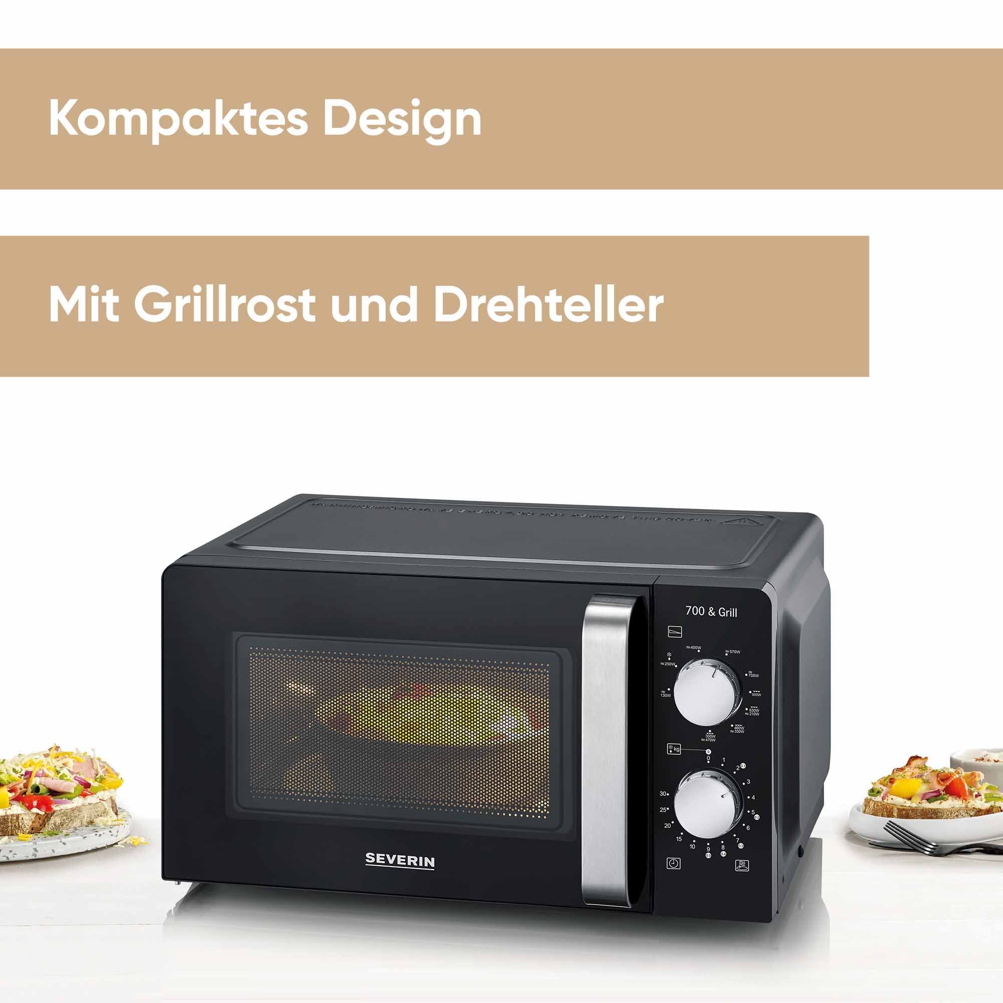 Severin Mikrowelle »MW 7781, mit Grillfunktion 2-in-1« Grill | Mikrowelle 1100 W Kompaktes und schmales Design, Mikrowelle und Grill sind kombinierbar