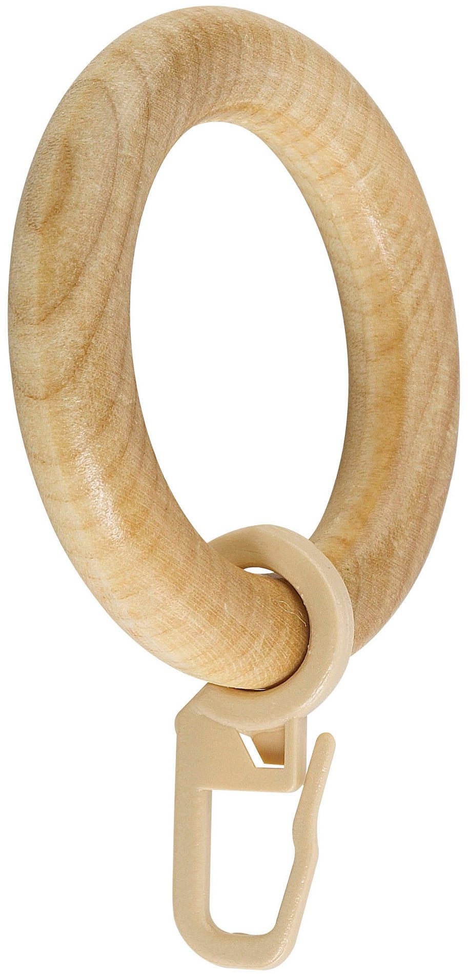GARESA Gardinenring "Holzring mit Haken" für Durchmesser bis 28mm, einfache Montage
