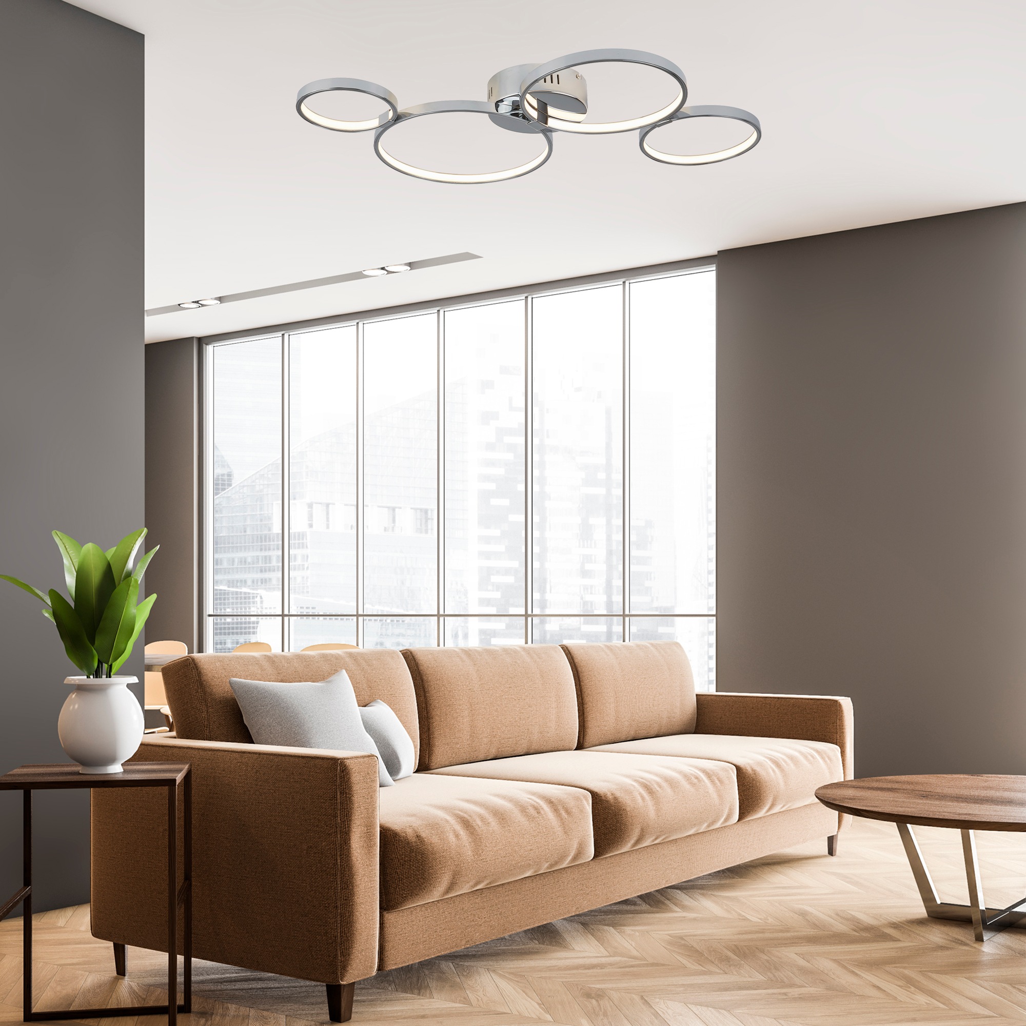 Searchlight LED Deckenleuchte »Deckenleuchte Solexa, 1-flammig«, 1 flammig, Leuchtmittel LED-Modul | LED fest integriert, Minimalistisches Ambiente