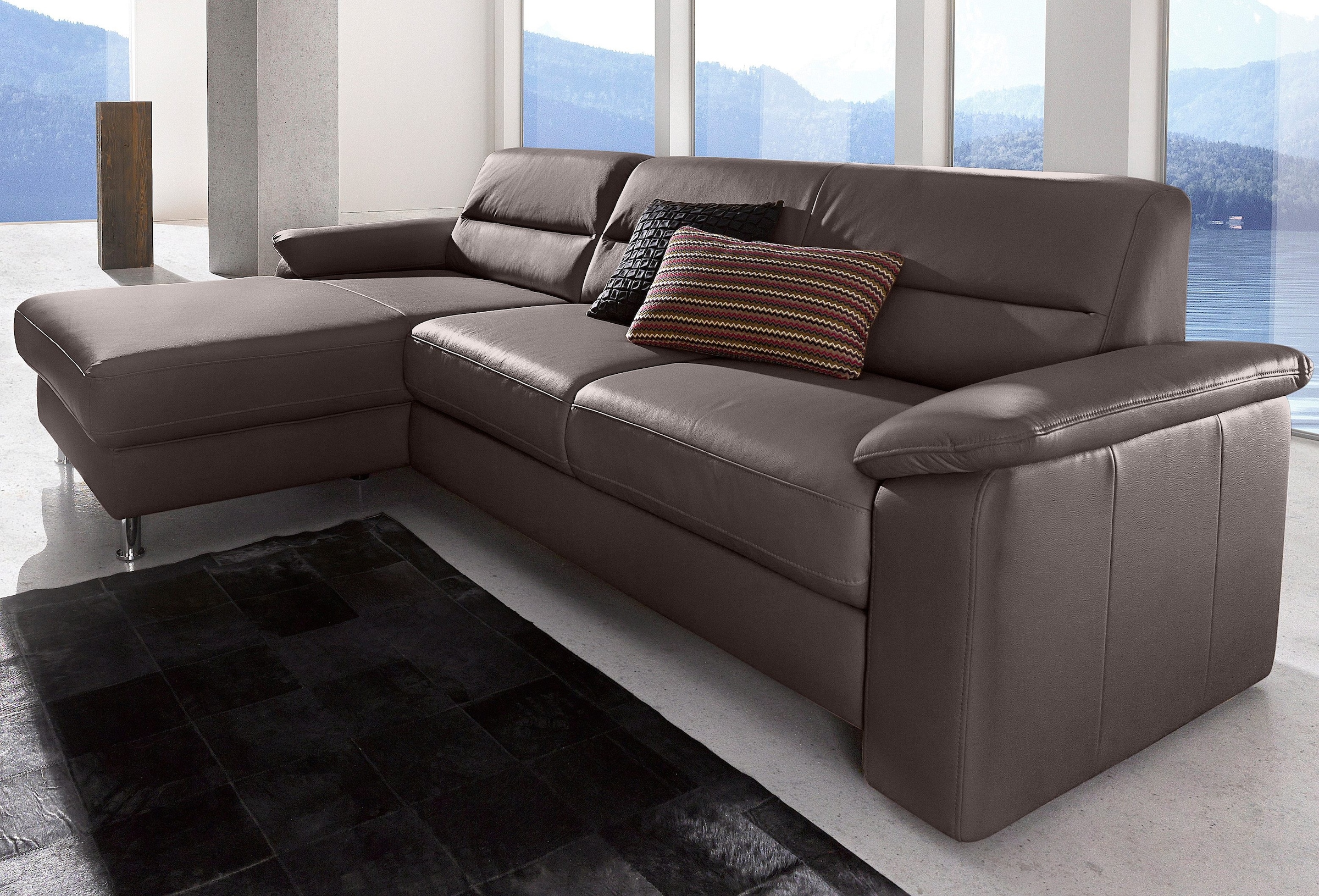 sit&more Ecksofa "Ascara L-Form", inklusive Boxspring/Federkern-Polsterung, wahlweise mit Bettfunktion