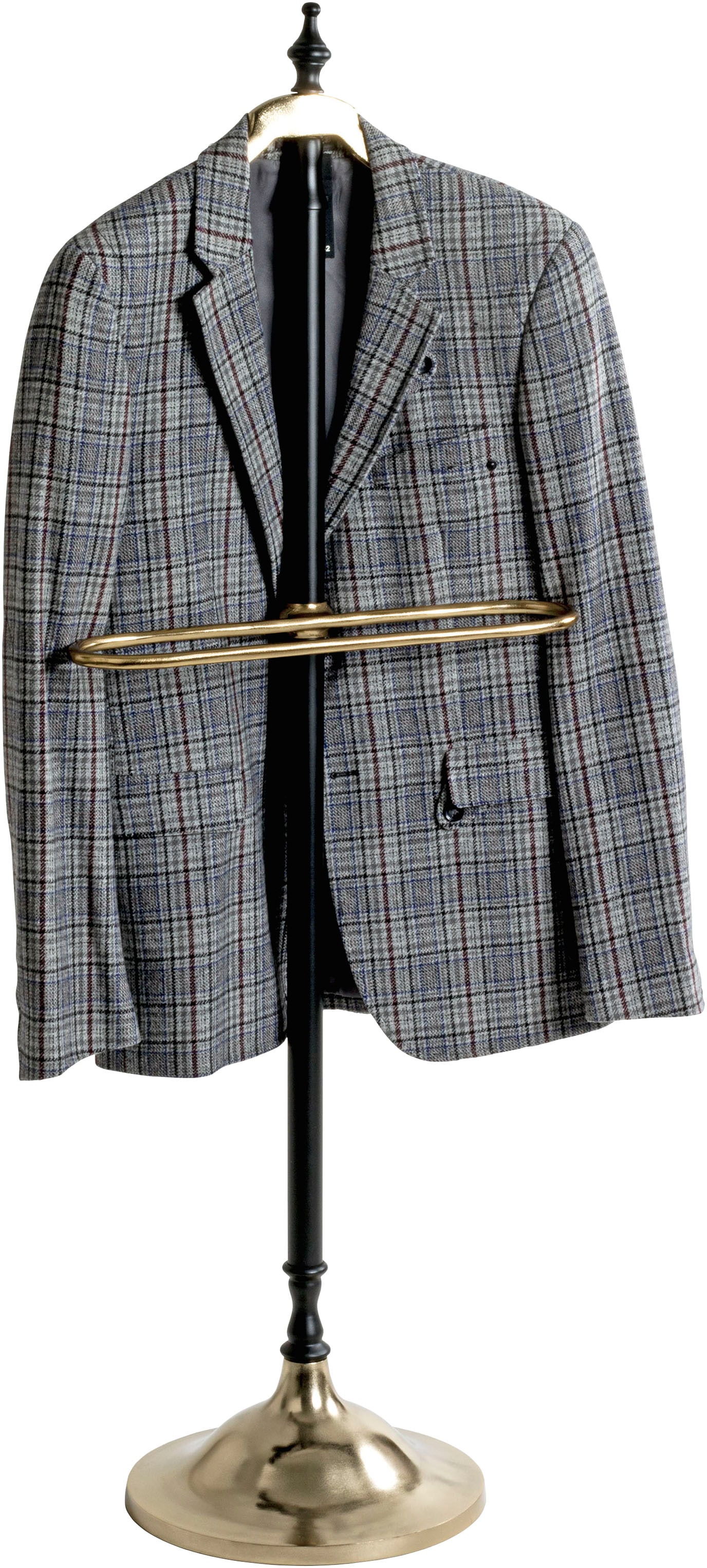 HAKU Herrendiener »Anzugständer, Dressboy, Kleiderboy, Kleiderbutler, Stiller Diener« freiform - aus Metall gold, schwarz -B/T/H 45/32/130 cm