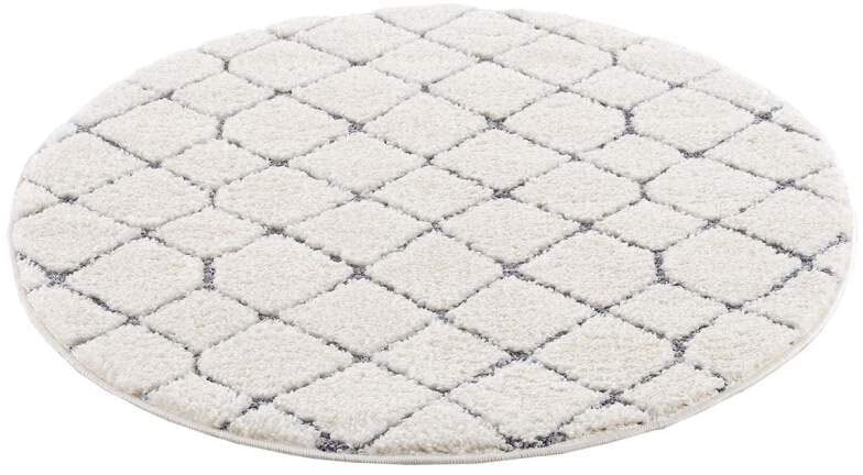 Carpet City Hochflor-Teppich »Focus 4499«, rund, 20 mm Höhe, Boho-Teppich, Hochtief-Muster/ 3D-Effekt, für Wohnzimmer, Schlafzimmer