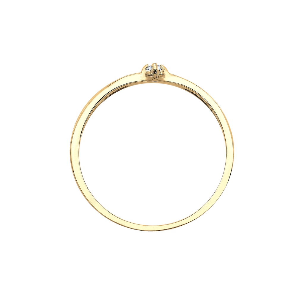 Elli DIAMONDS Verlobungsring »Verlobung Welle Diamant (0.03 ct.) 585 Gelbgold«