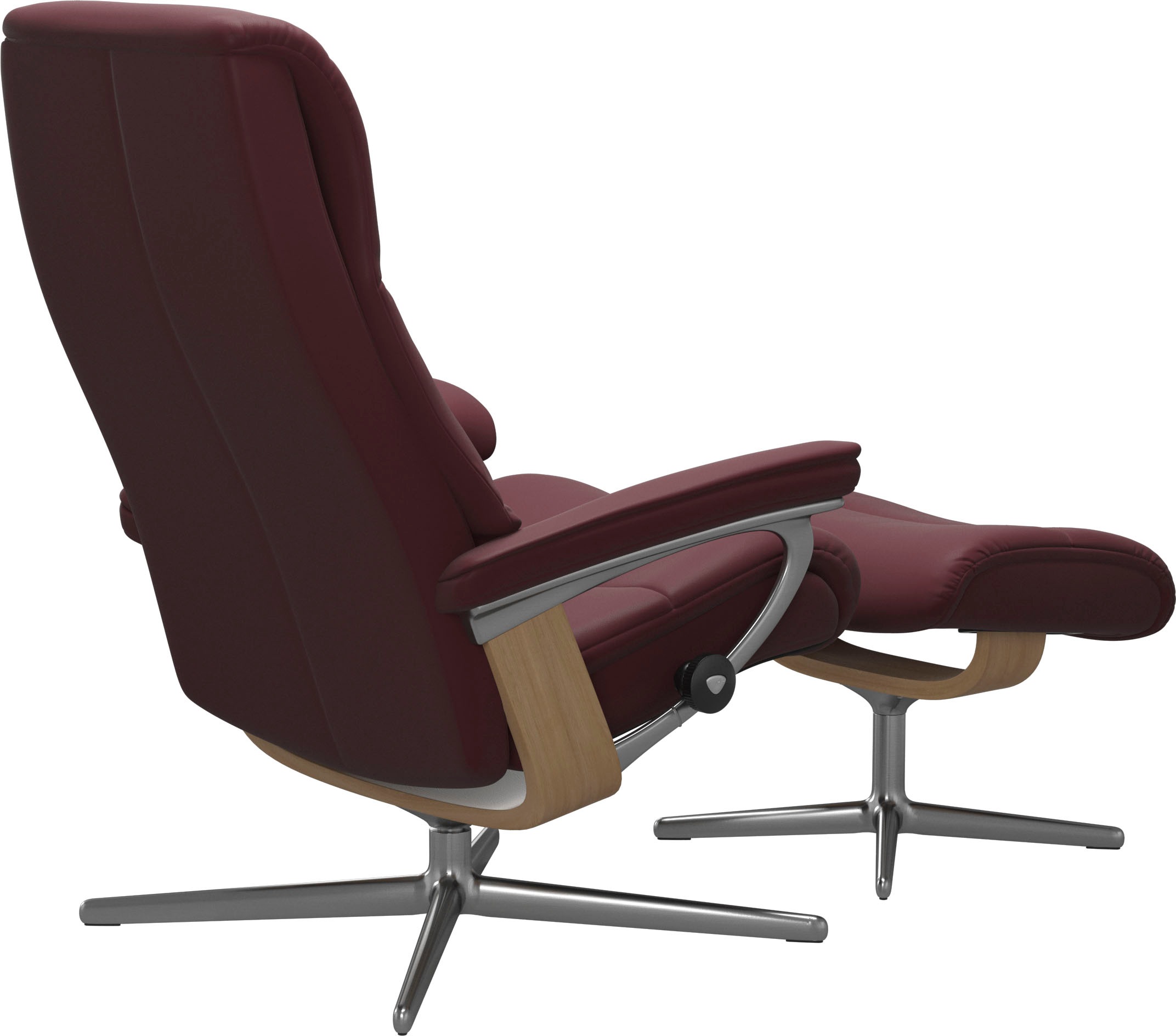 Stressless® Relaxsessel »View«, (Set, Relaxsessel mit Hocker), mit Hocker, mit Cross Base, Größe S, M & L, Holzakzent Eiche