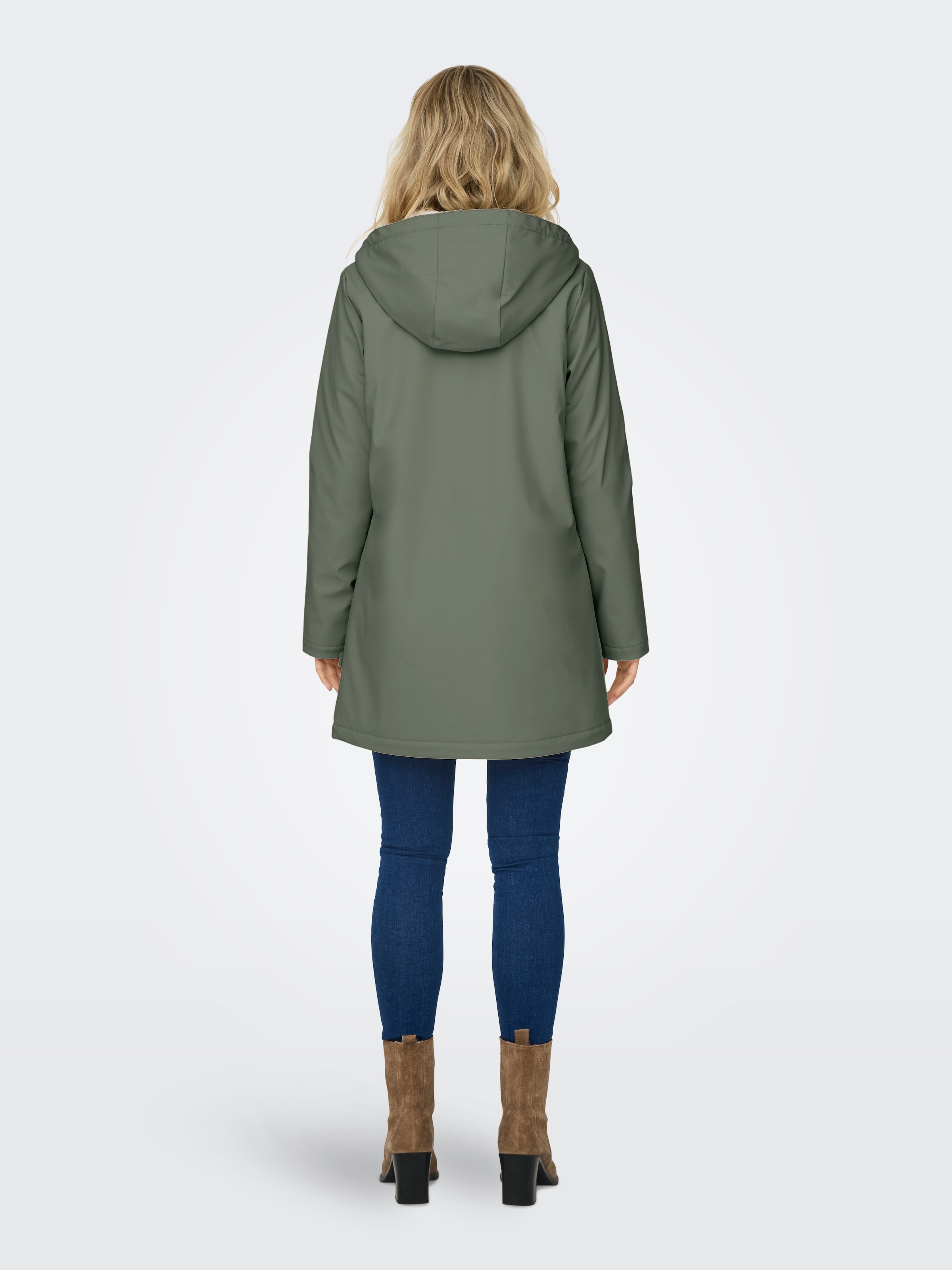 ONLY Funktionsmantel »ONLSALLY RAINCOAT OTW NOOS«, mit Kapuze und Teddyplüschfutter